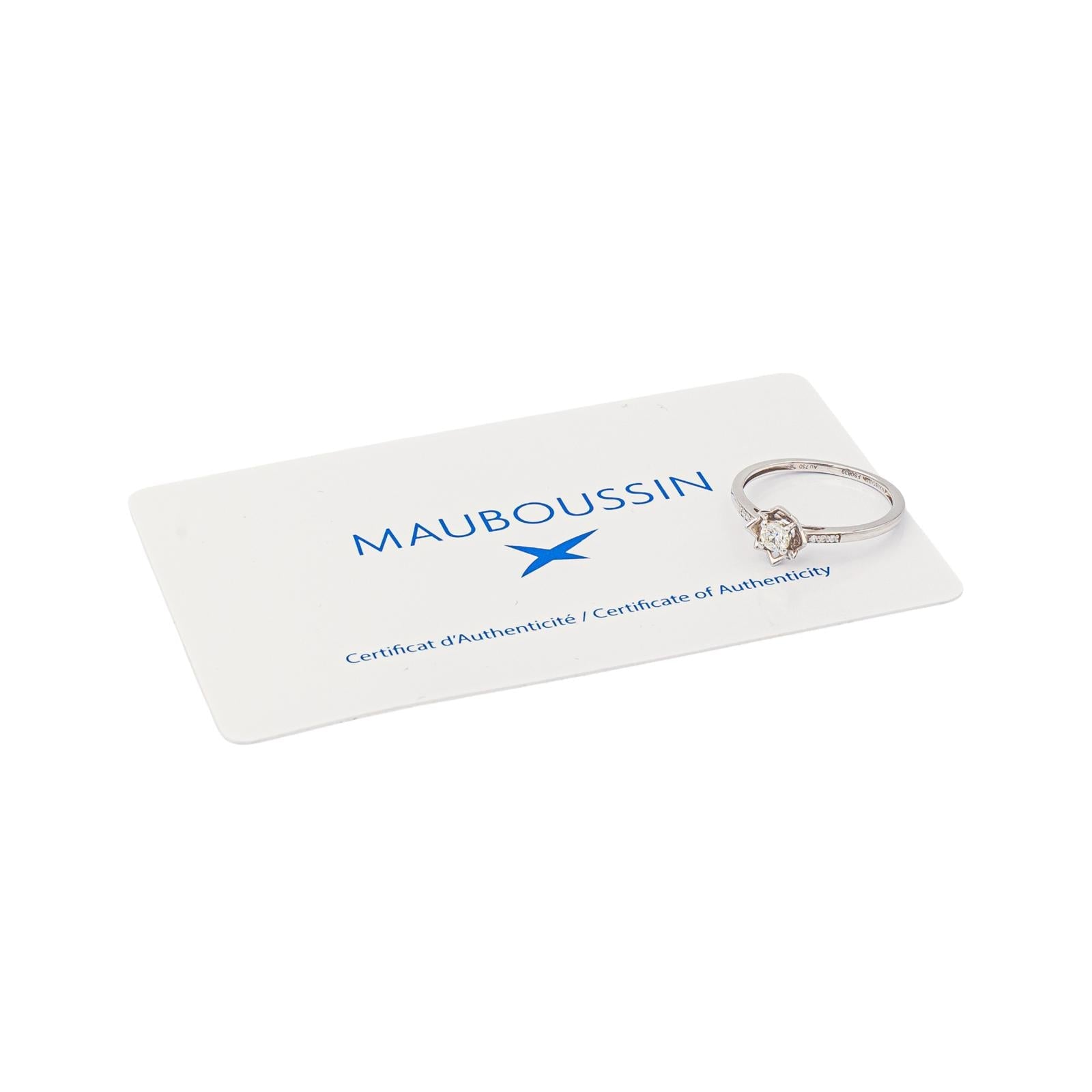 Mauboussin Bague Solitaire Ma reine d'amour Or blanc Diamant