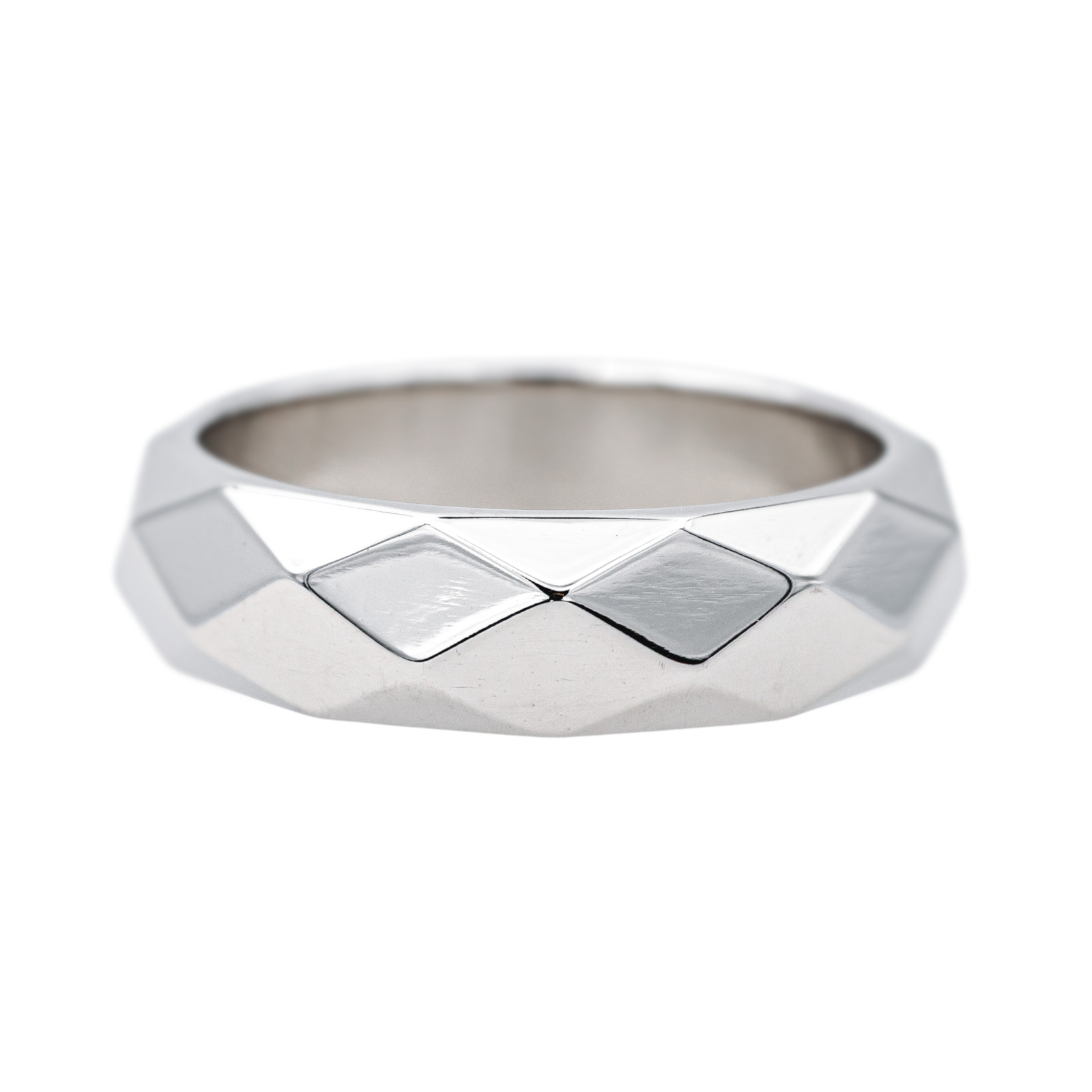 Boucheron Bague Alliance Facettes Or blanc