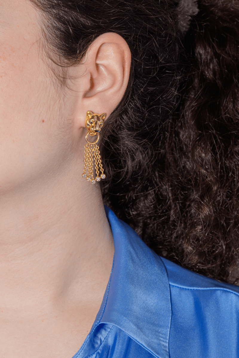 Cartier Boucles d'oreilles Sierra Or jaune Diamant - Maison Eloe