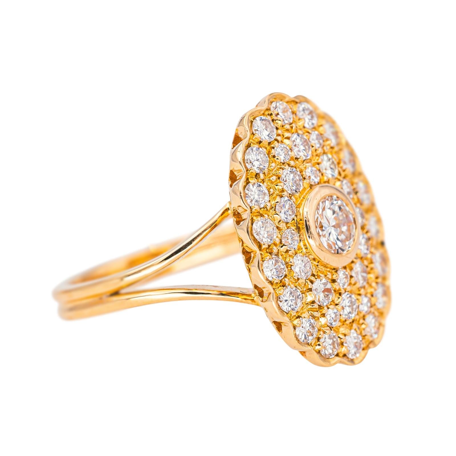 Bague Pompadour Or rose Diamant