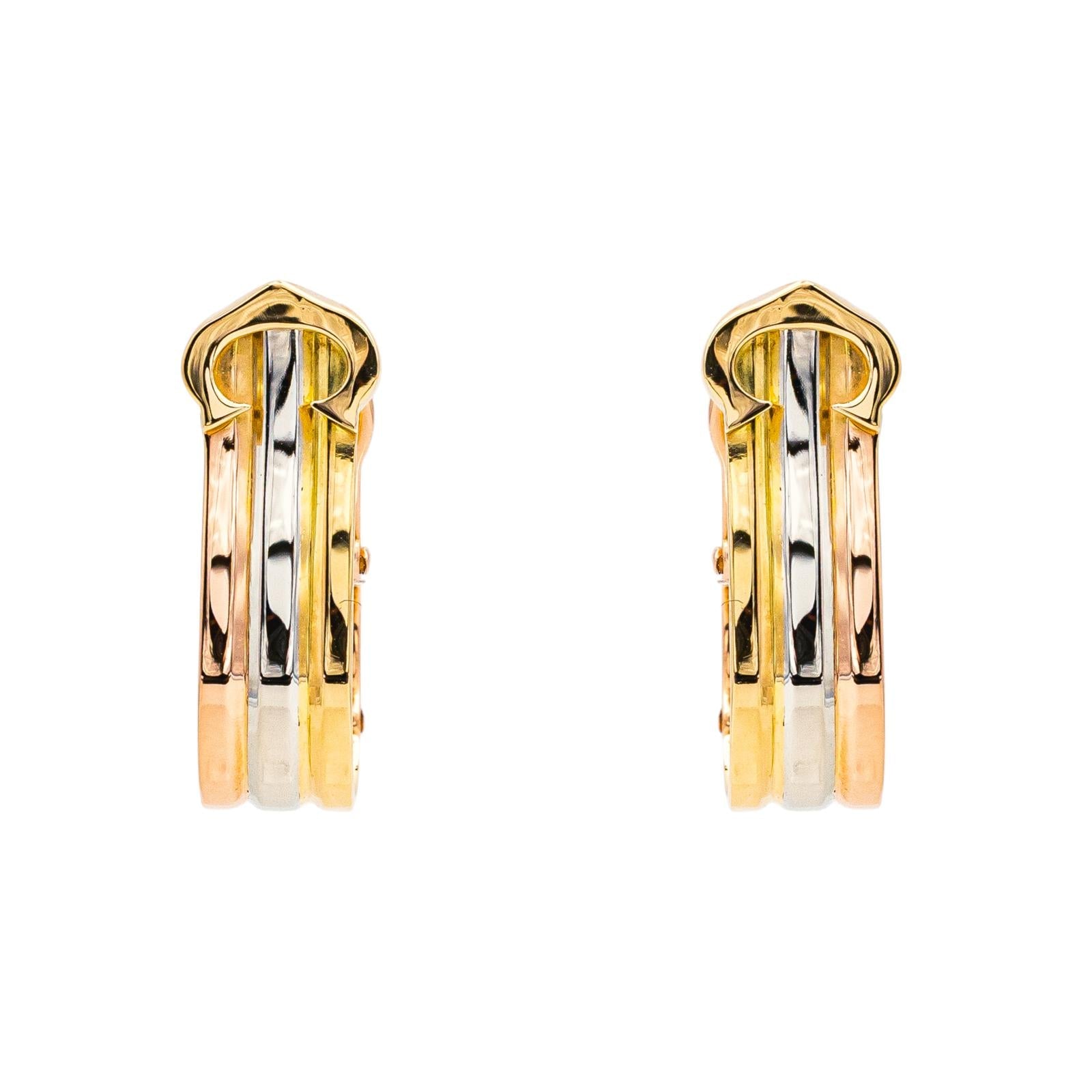 Cartier Boucles d'oreilles C Or jaune, Or rose , Or blanc