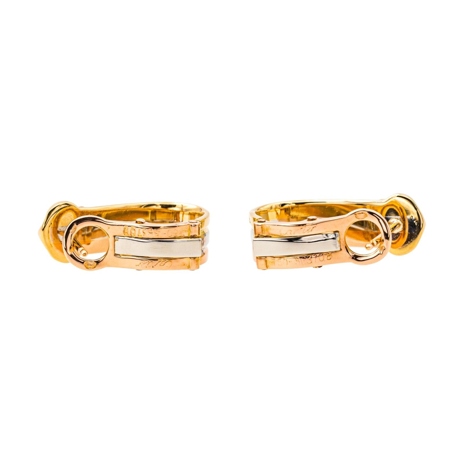 Cartier Boucles d'oreilles C Or jaune, Or rose , Or blanc