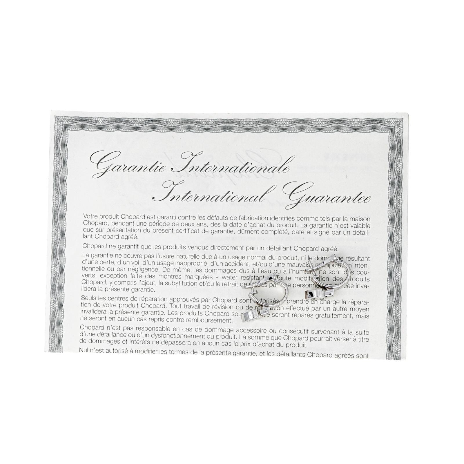 Chopard Boucles d'oreilles Happy Diamond Or blanc Diamant