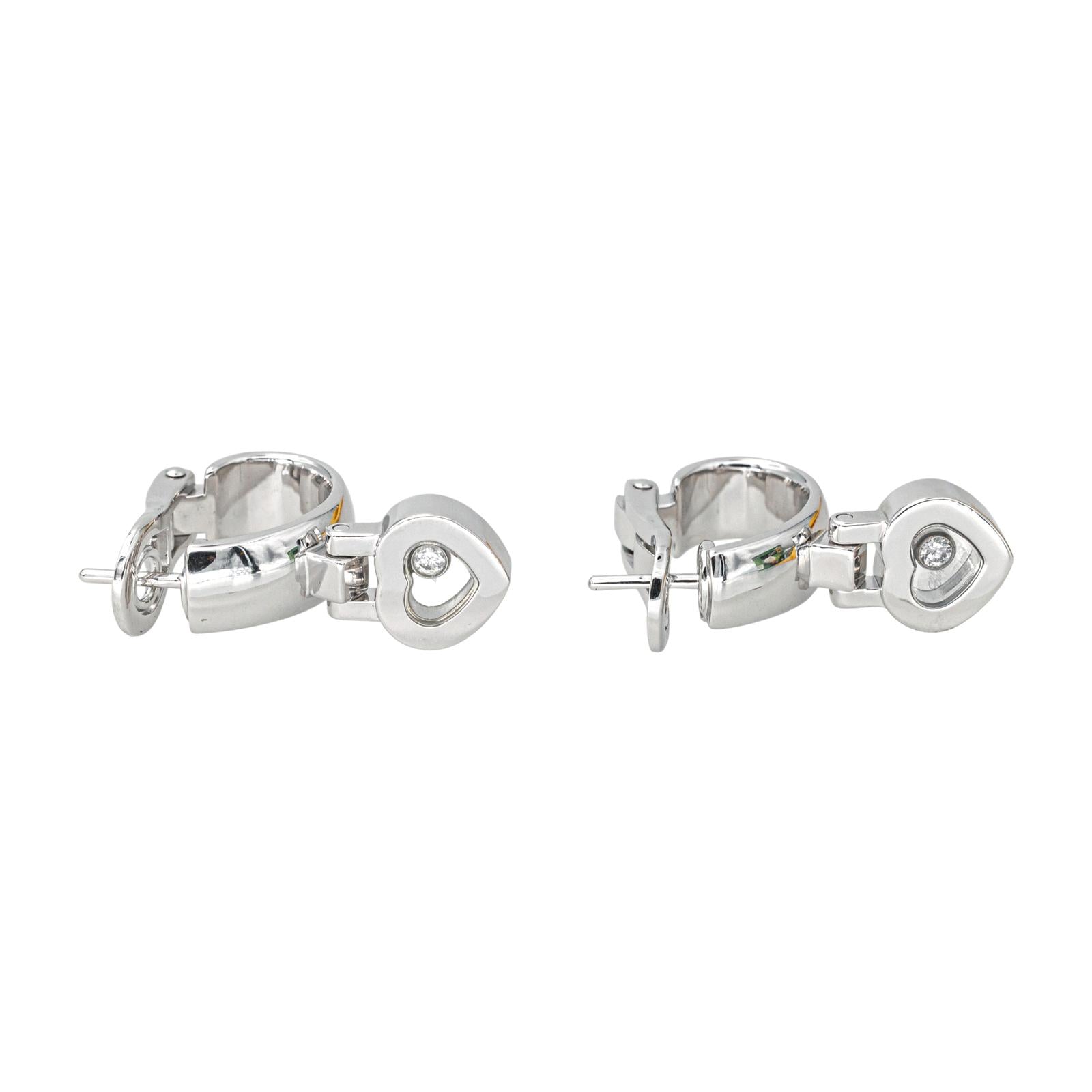 Chopard Boucles d'oreilles Happy Diamond Or blanc Diamant