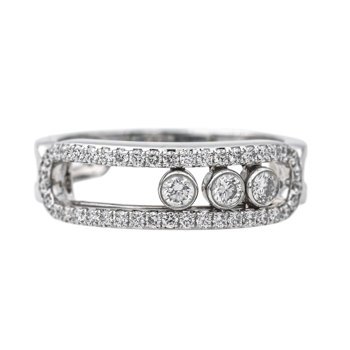 Messika Bague Move Or blanc Diamant - Maison Eloe