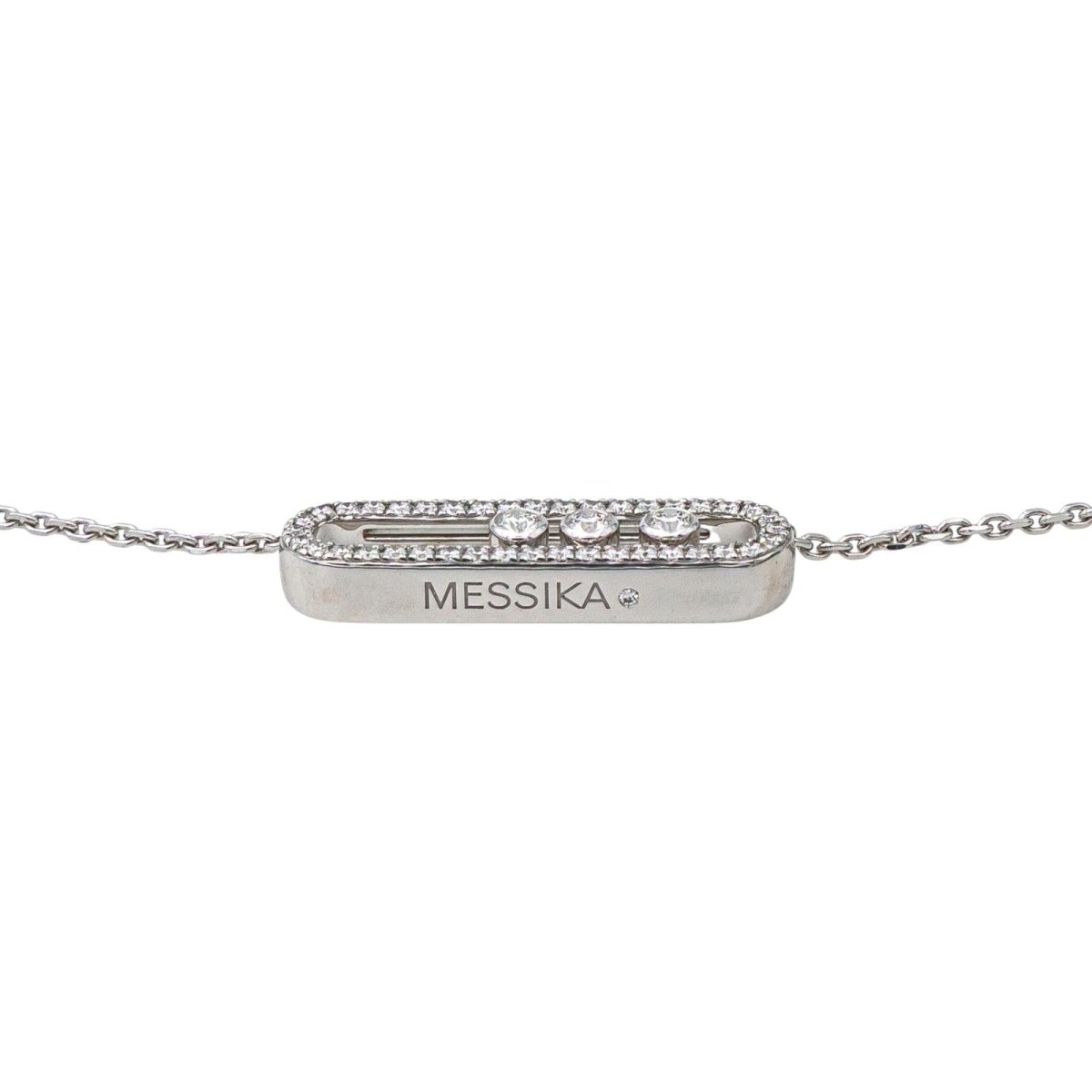 Messika Collier Baby Move Pavé Or blanc Diamant - Maison Eloe