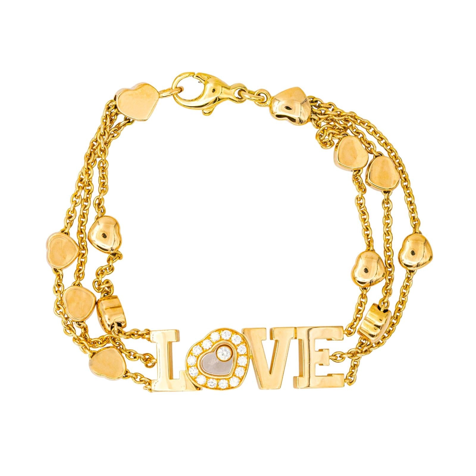 Chopard Bracelet Love Happy Diamond Or jaune Diamant