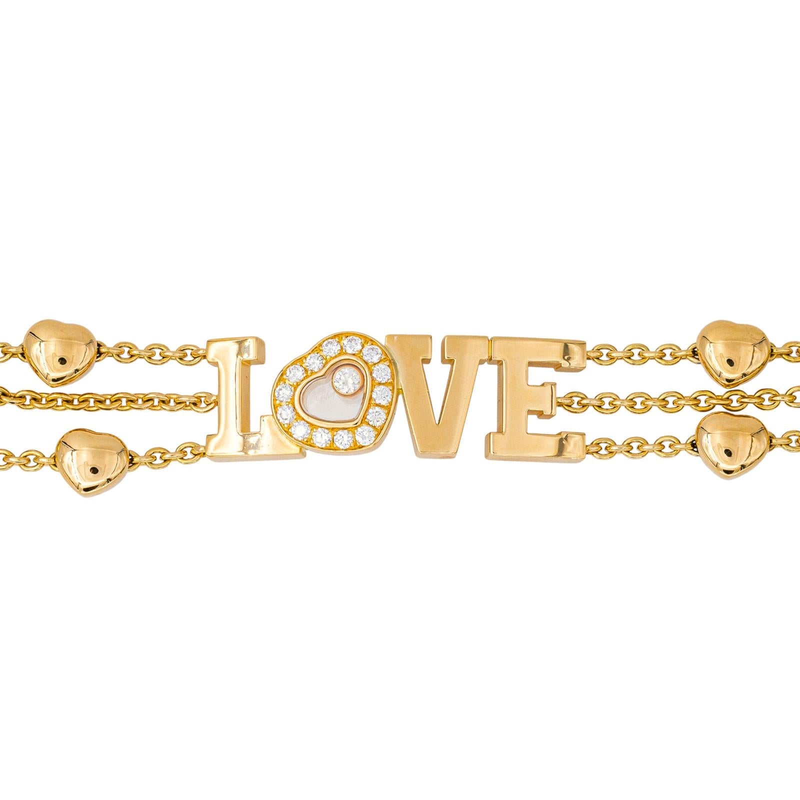 Chopard Bracelet Love Happy Diamond Or jaune Diamant