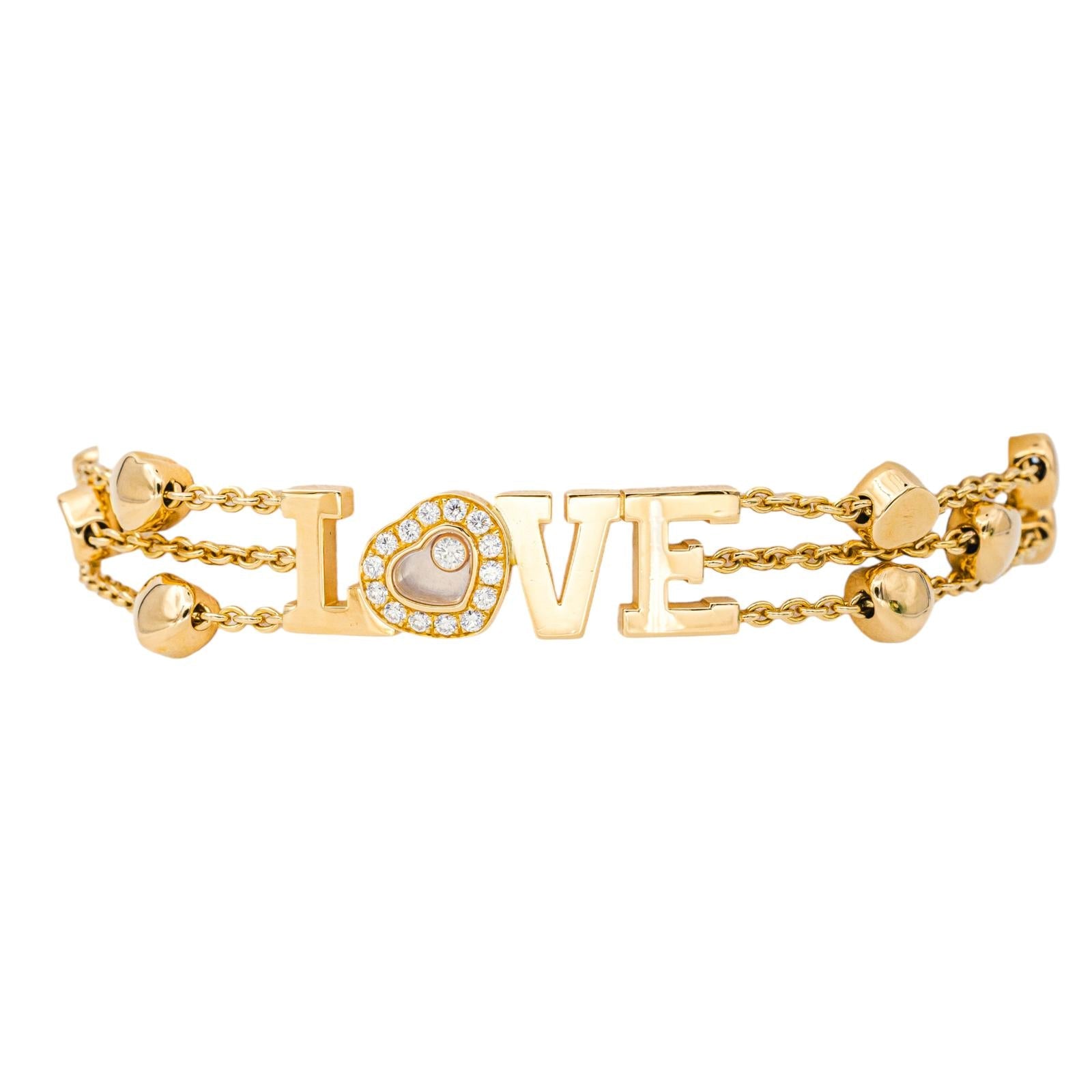 Chopard Bracelet Love Happy Diamond Or jaune Diamant