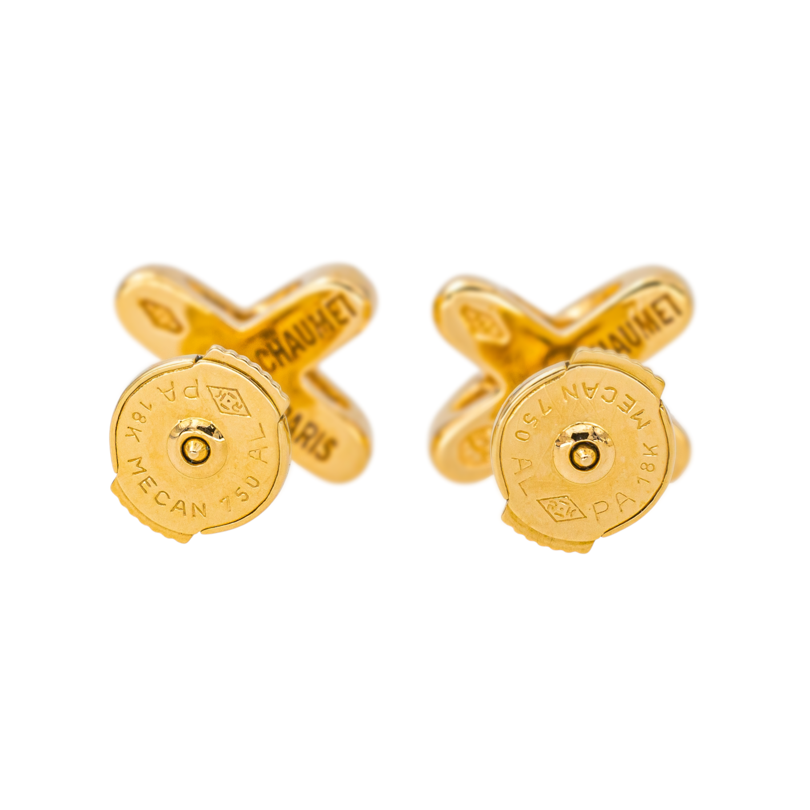 Chaumet Boucles d'oreilles Puces Jeux de Liens Or jaune Diamant