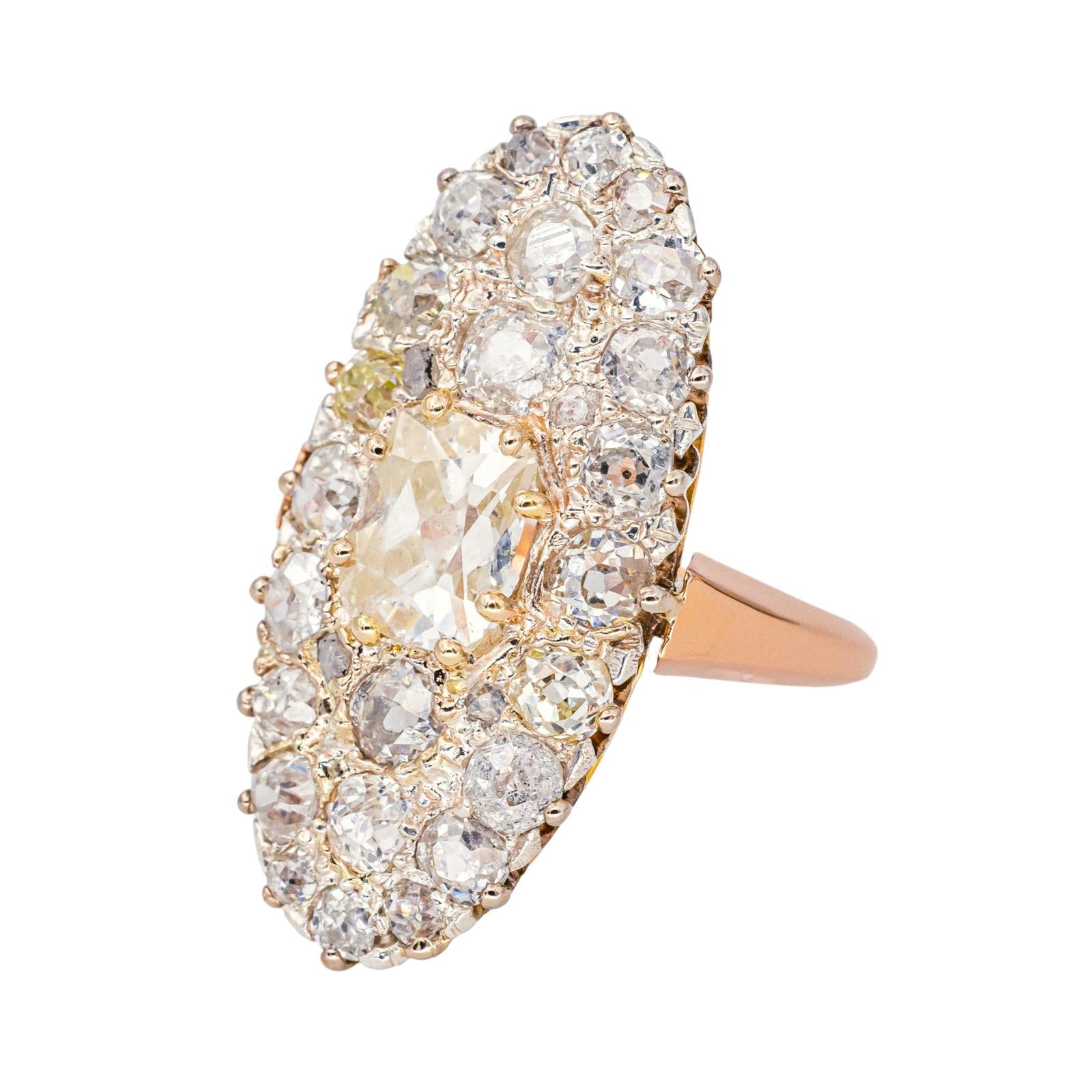 Bague Marquise Or rose Diamant, Diamants