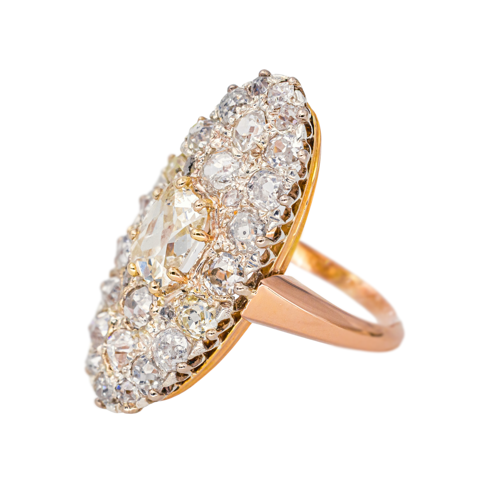 Bague Marquise Or rose Diamant, Diamants