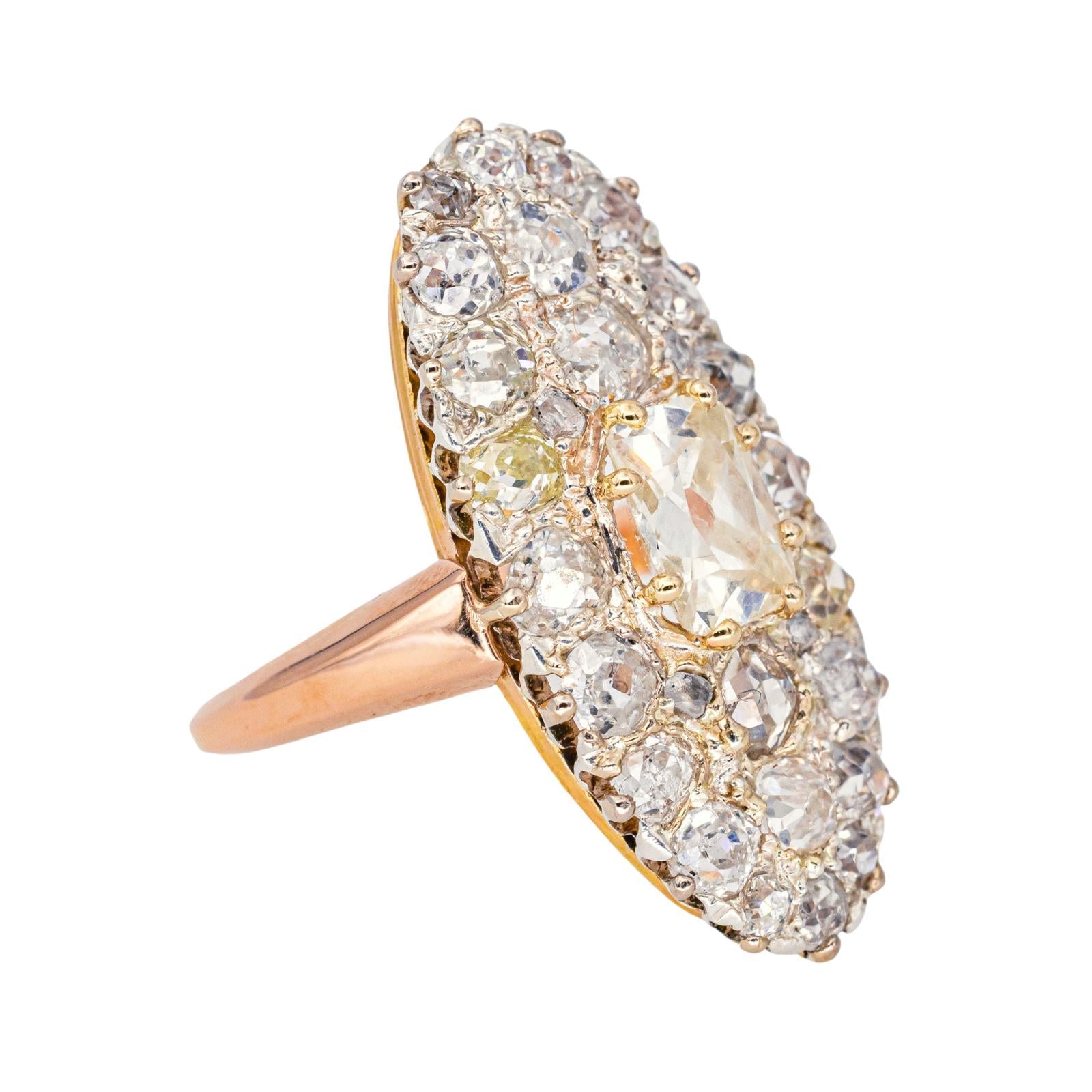 Bague Marquise Or rose Diamant, Diamants