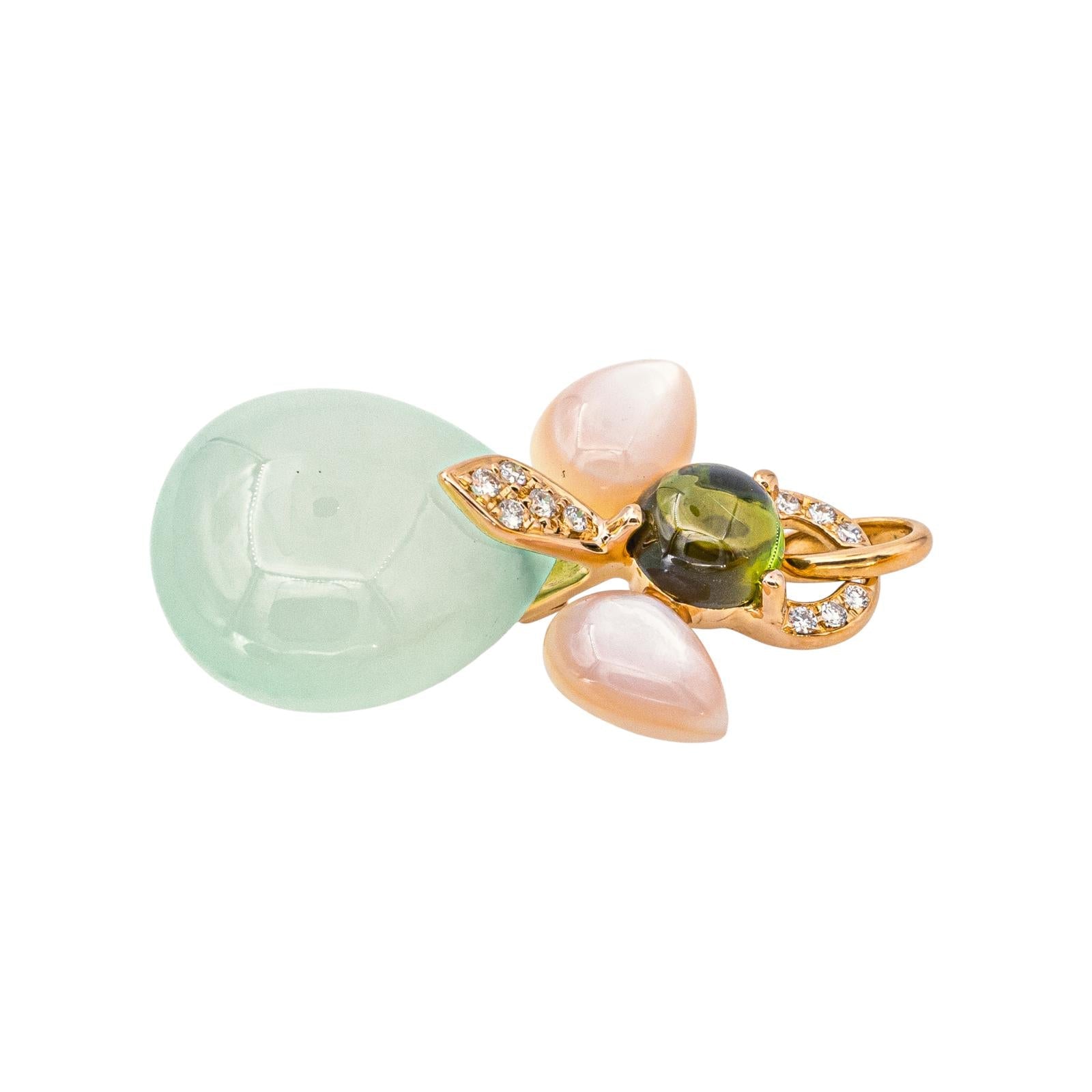 Isabelle Langlois Pendentif Mon Ange Or rose Calcite