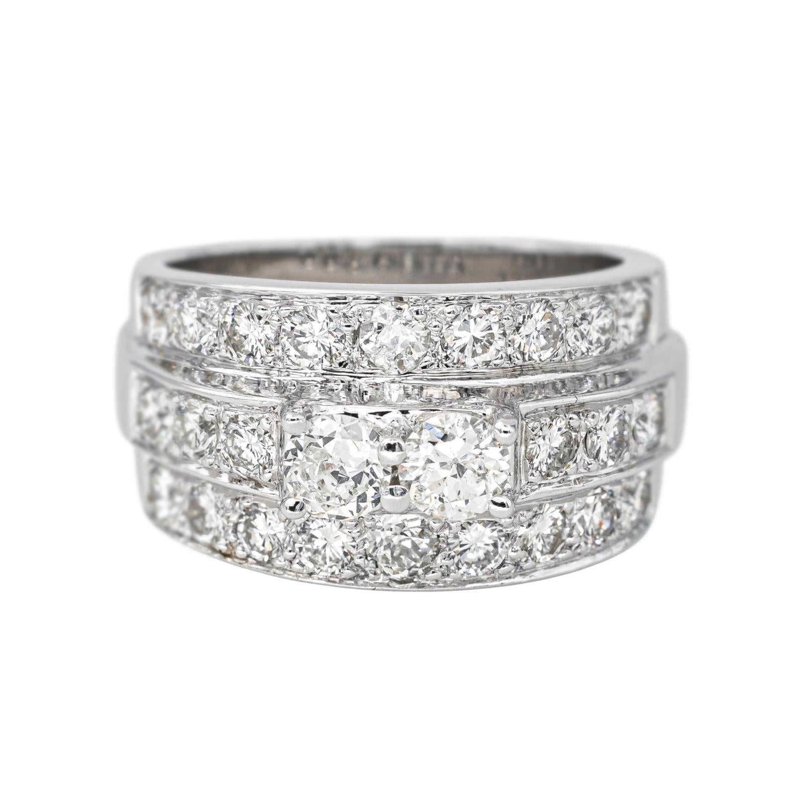 Bague Bandeau Or blanc Diamant