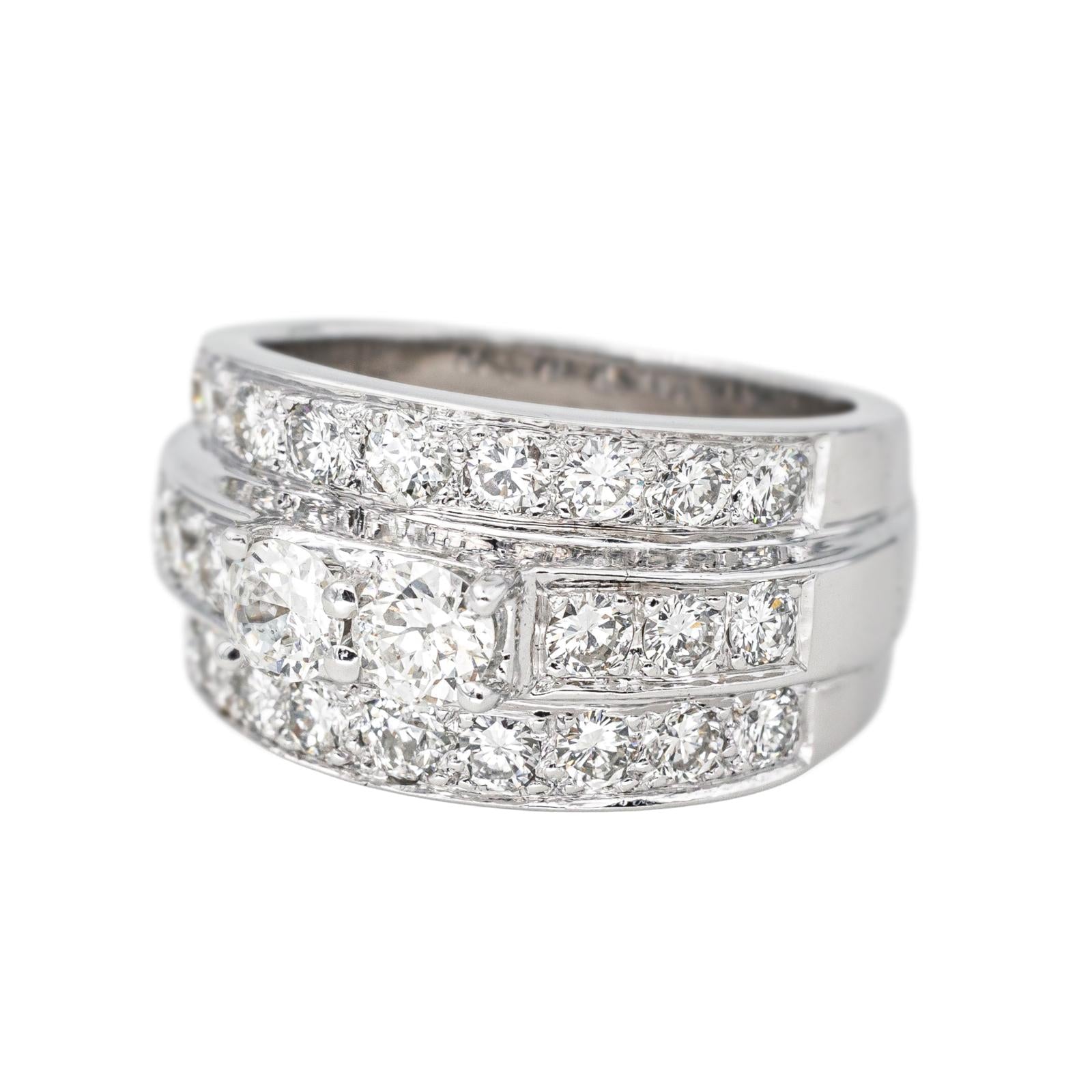 Bague Bandeau Or blanc Diamant