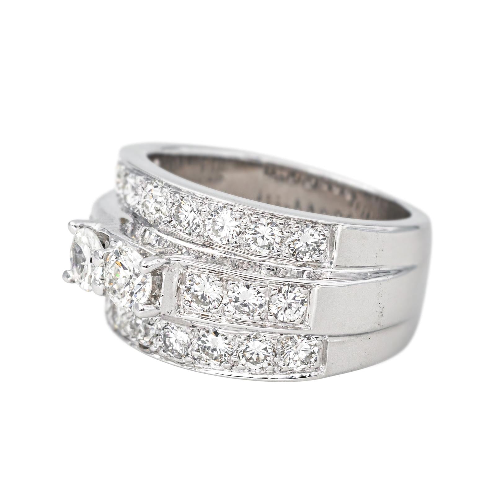 Bague Bandeau Or blanc Diamant