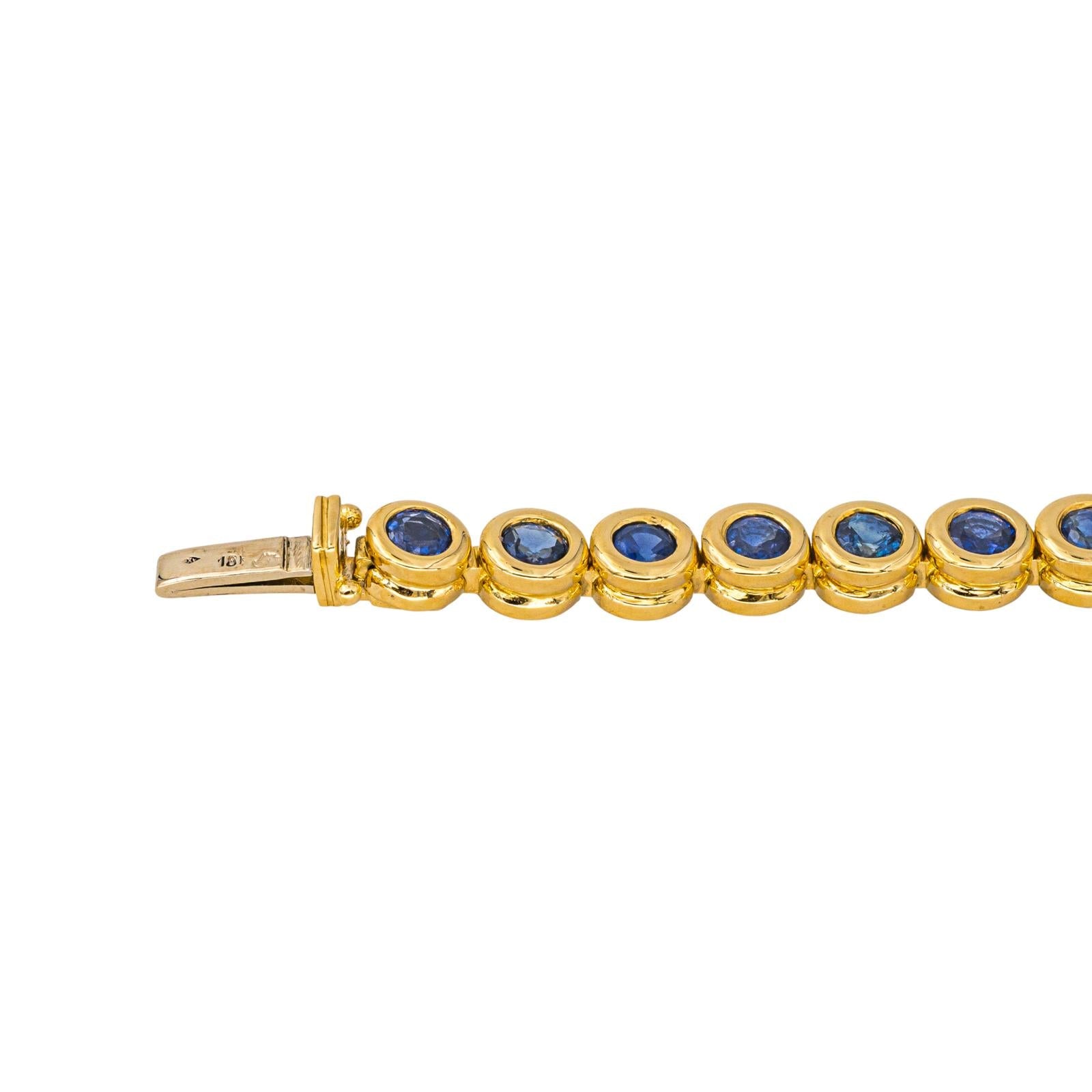 Bracelet Tennis Or jaune Saphir