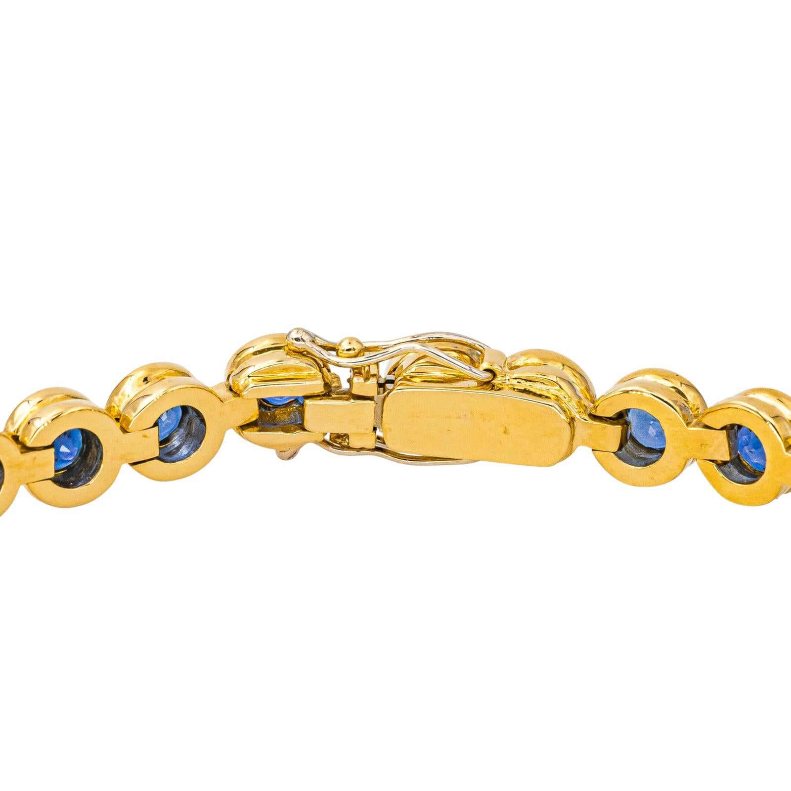 Bracelet Tennis Or jaune Saphir