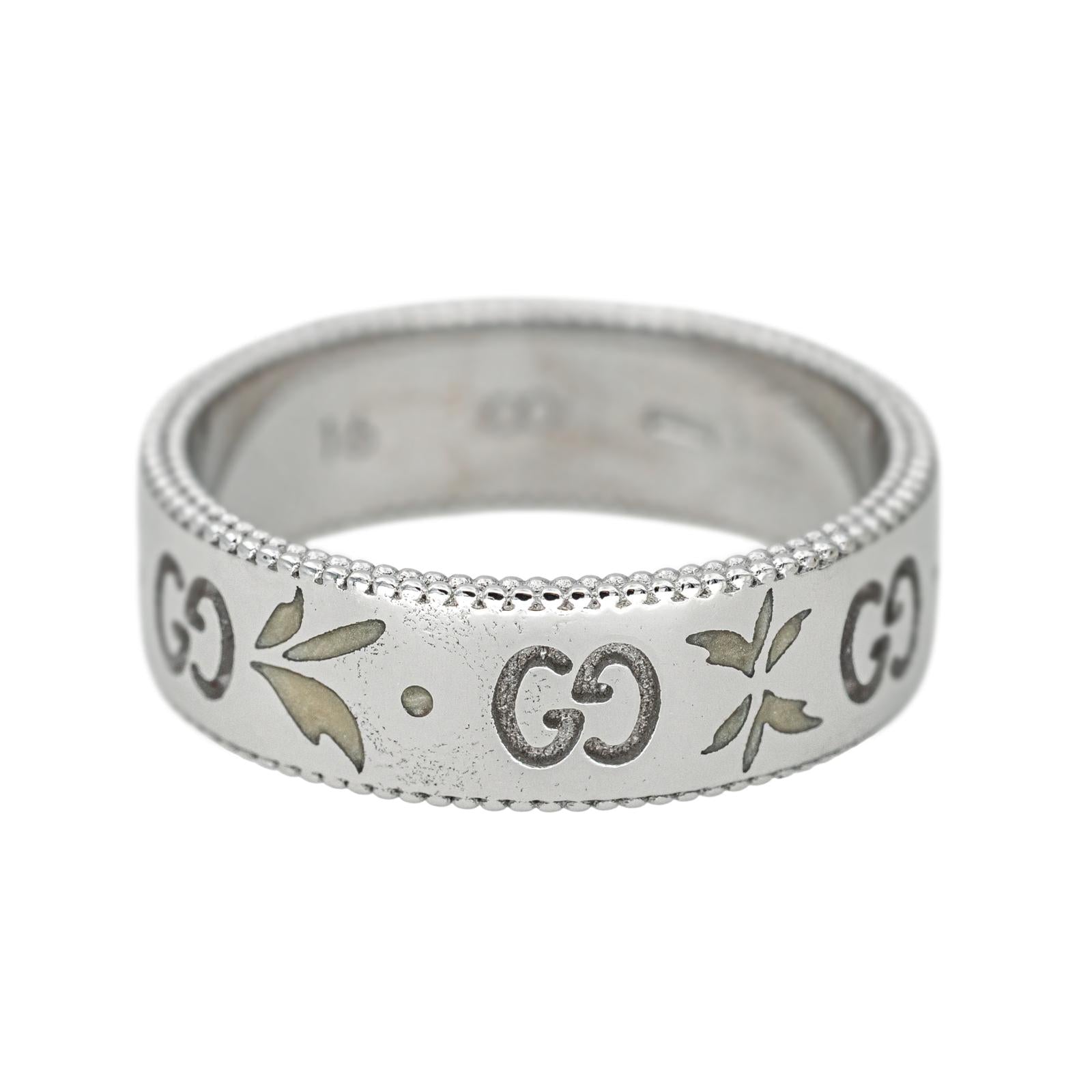 Gucci Bague Icon Blossom Or blanc