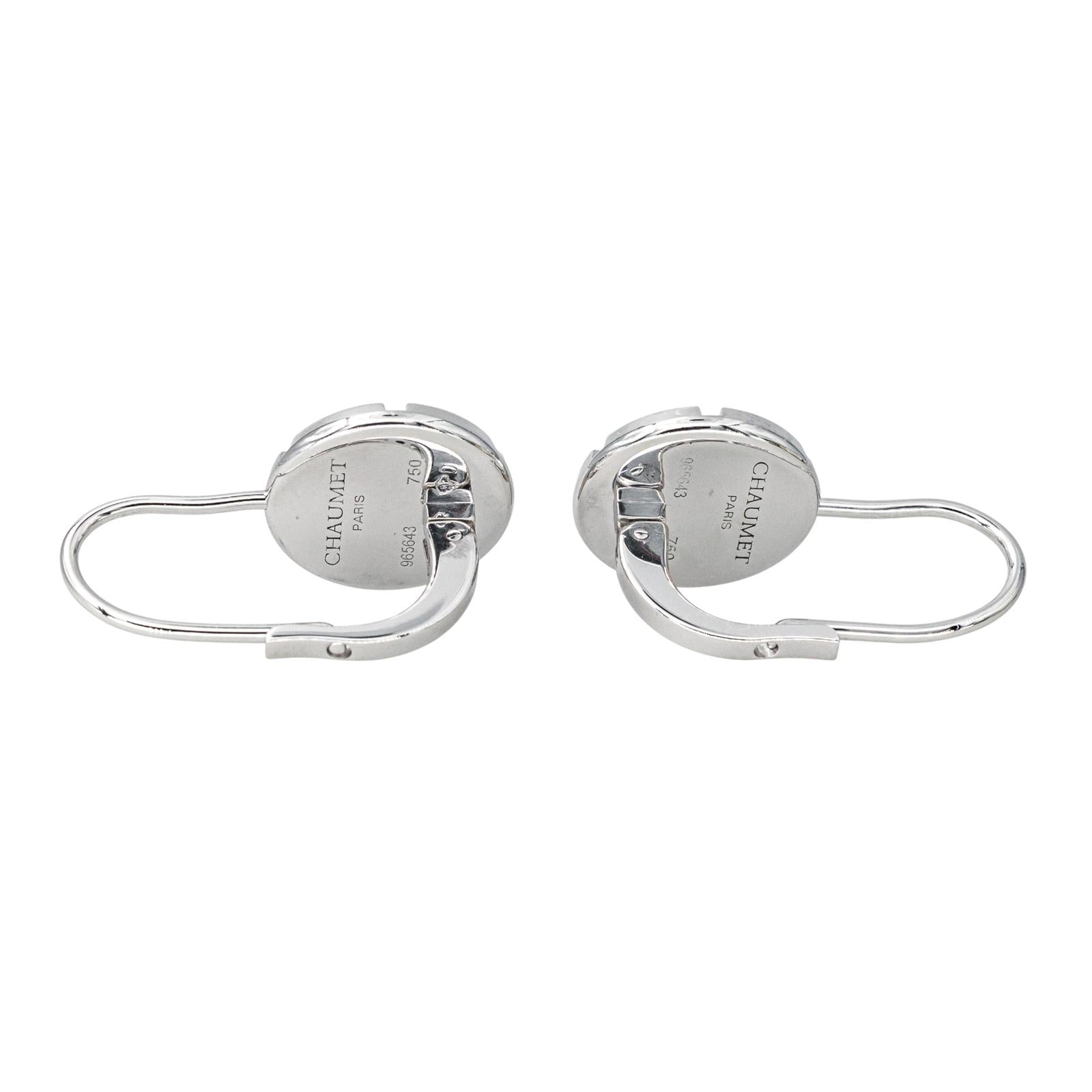 Chaumet Boucles d'oreilles Dormeuses Class One Croisière Or blanc Pierre de lune