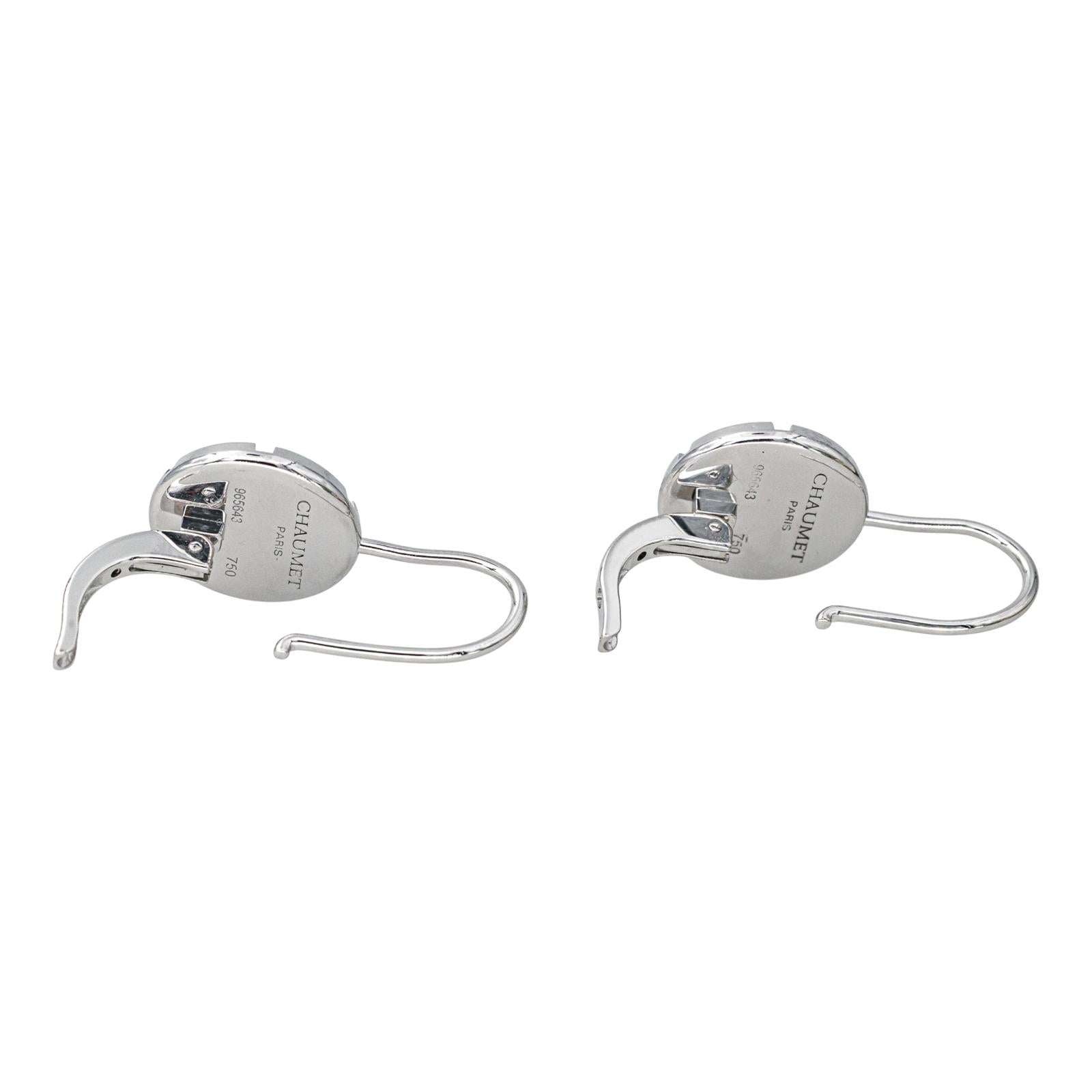 Chaumet Boucles d'oreilles Dormeuses Class One Croisière Or blanc Pierre de lune