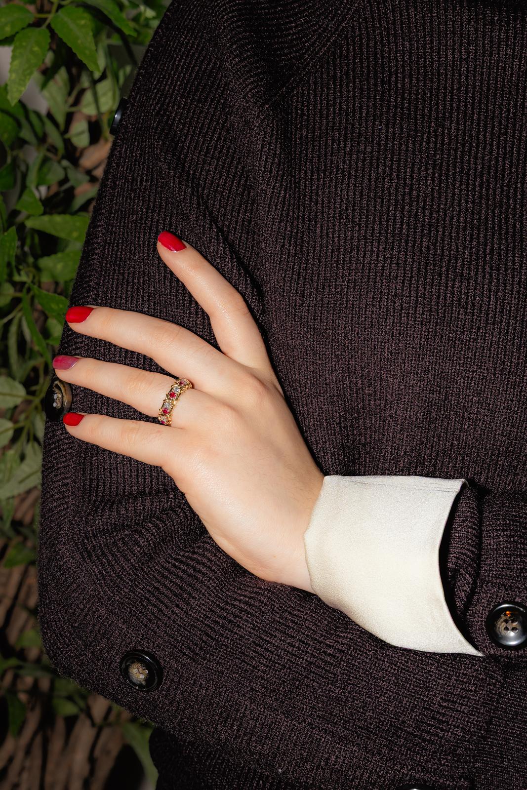 Tiffany & co Bague Sixteen stone Or jaune, Platine Rubis, Diamant