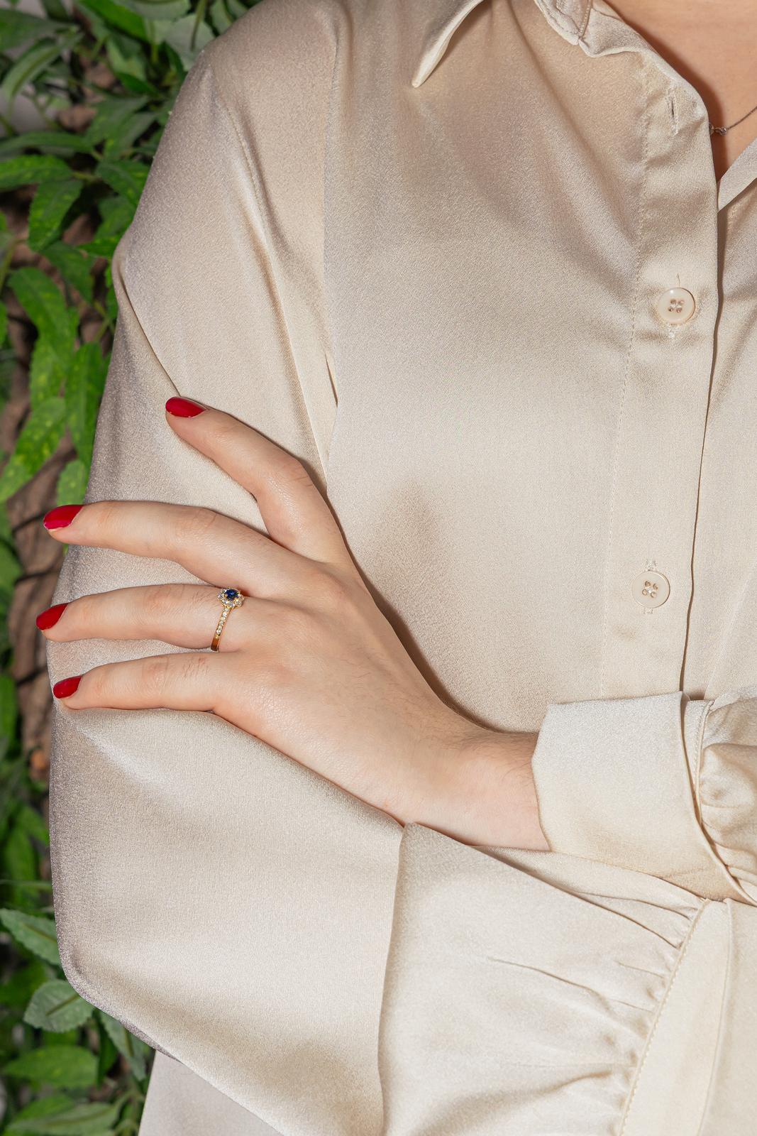 Tiffany & Co Bague Marguerite Or jaune Saphir