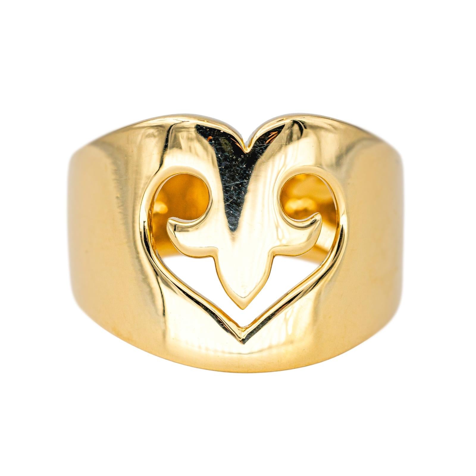 O.J. Perrin Bague Cocktail Cœur Légende Or jaune