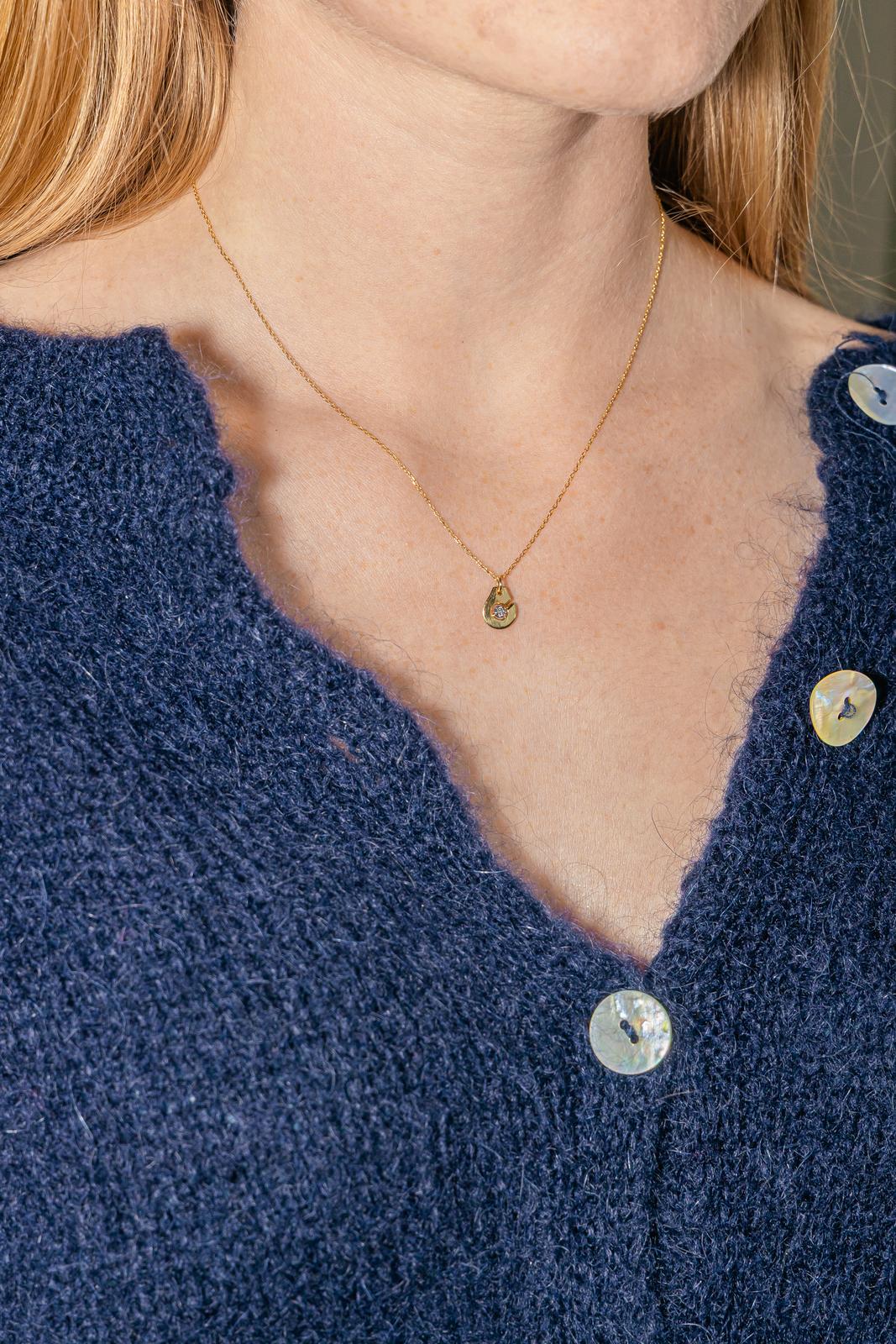 Dinh van Collier Menottes Or jaune Diamant