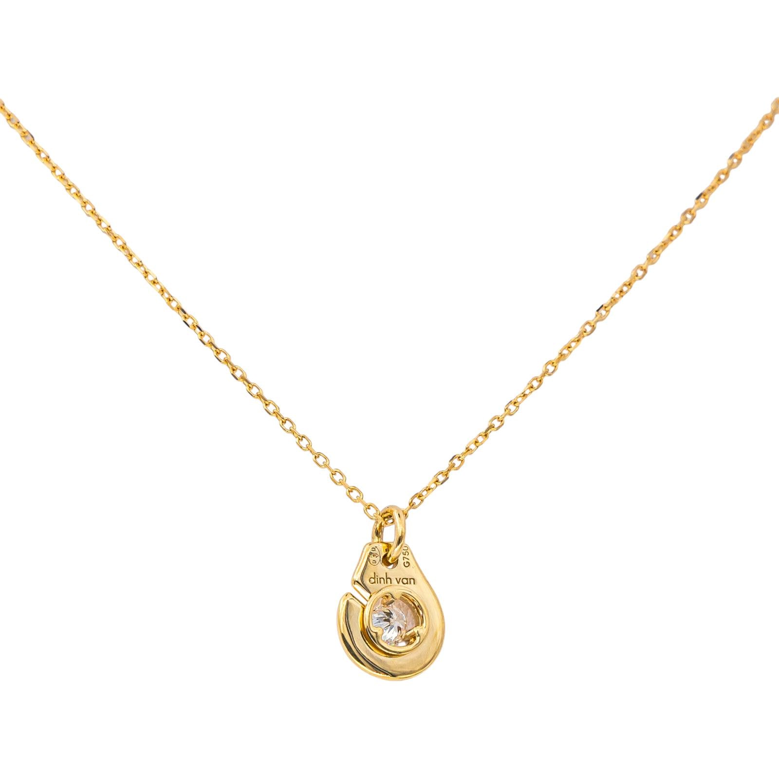 Dinh van Collier Menottes Or jaune Diamant
