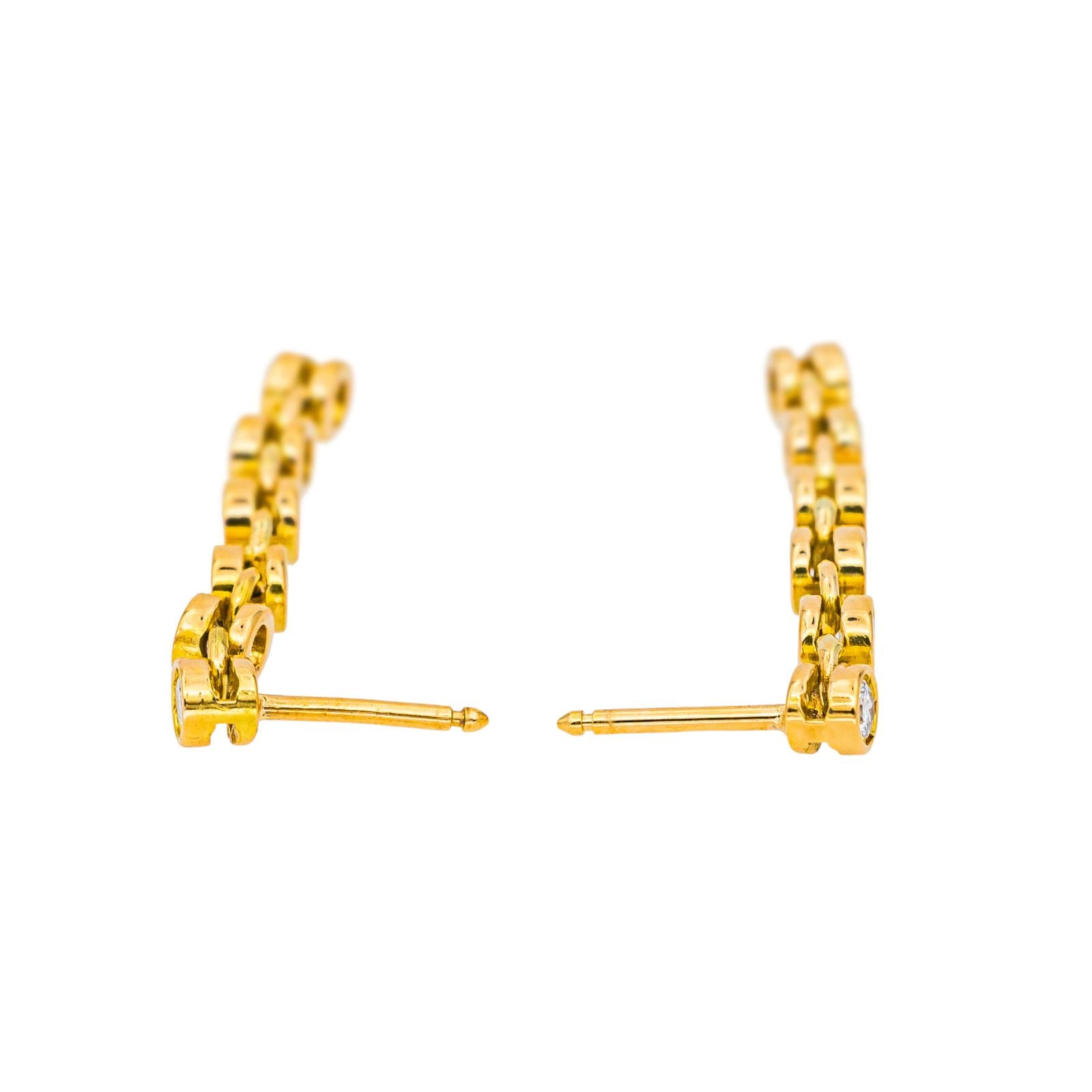 Boucles d'oreilles Pendantes Or jaune Diamant