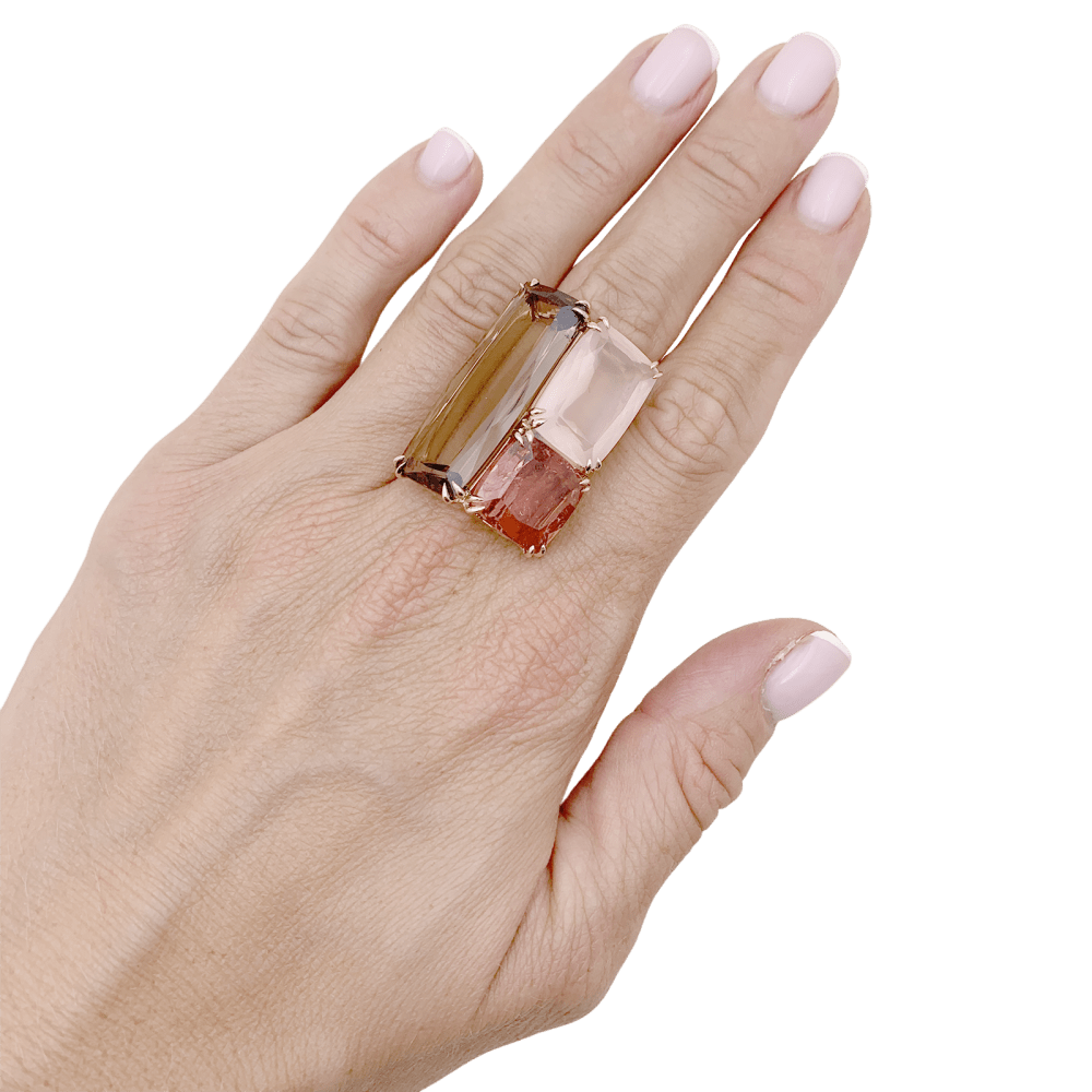 Bague H.Stern, collection "Cobblestones", or noble, pierres de couleur.