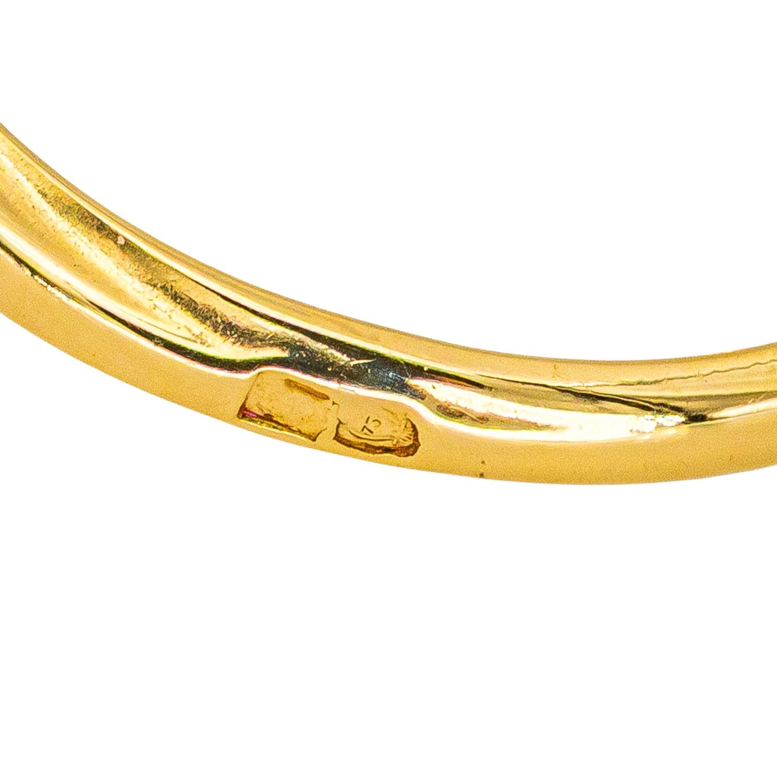 Bague Marquise Or jaune, Platine Diamant