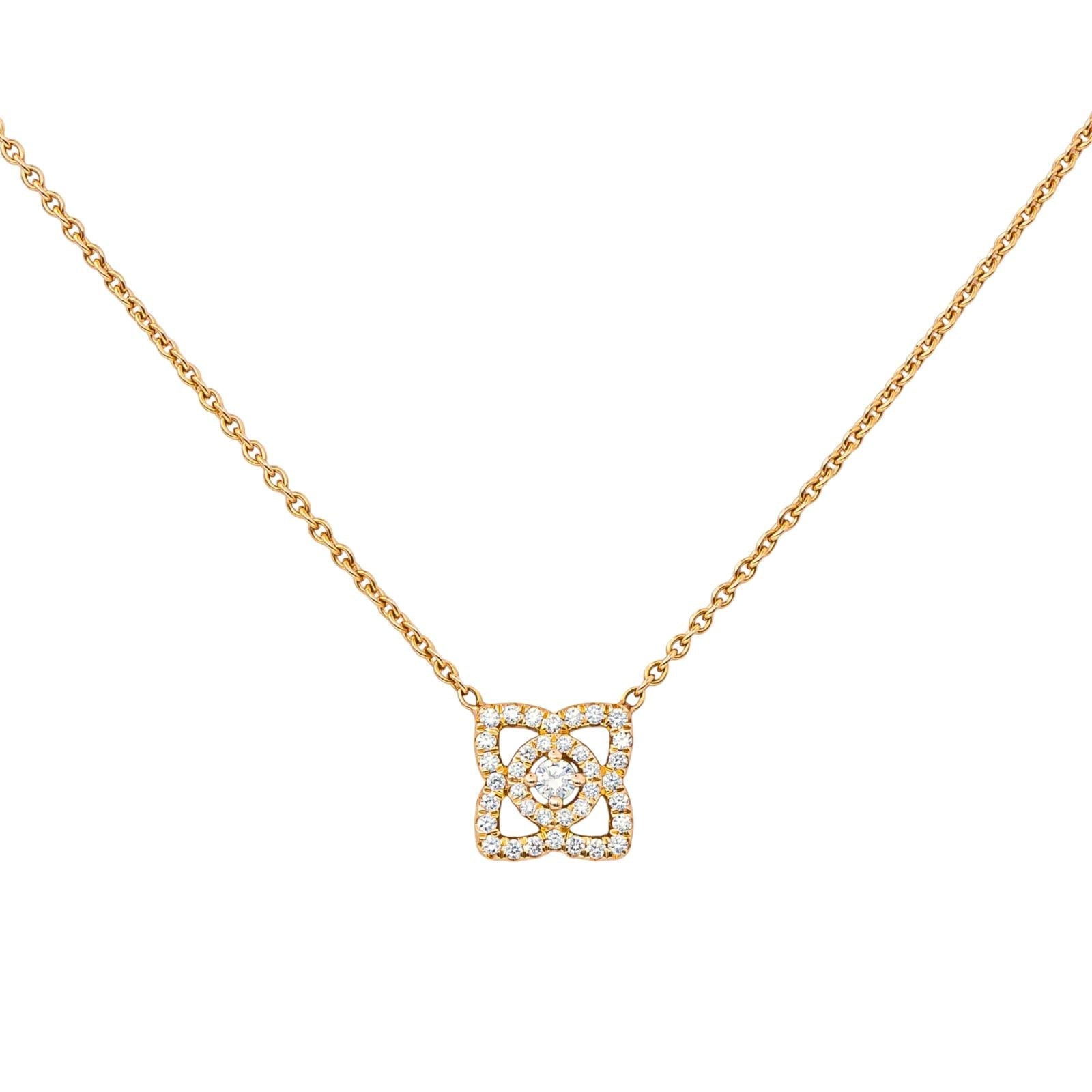 De beers Collier Lotus enchanté Or rose Diamant