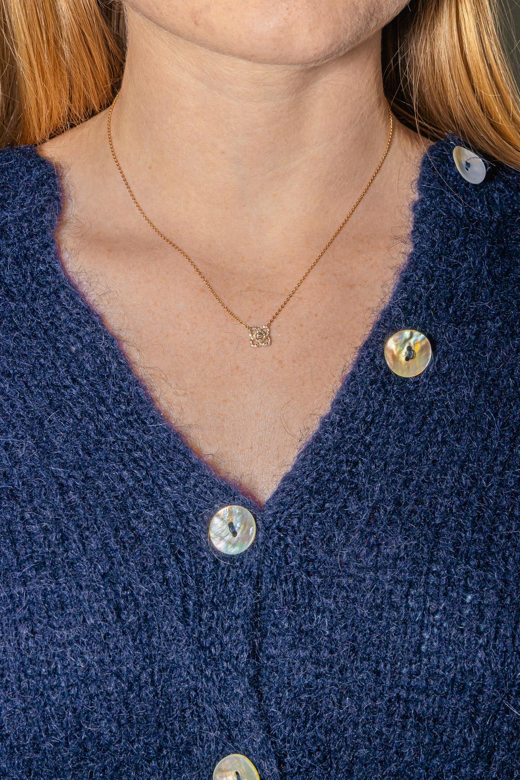 De beers Collier Lotus enchanté Or rose Diamant