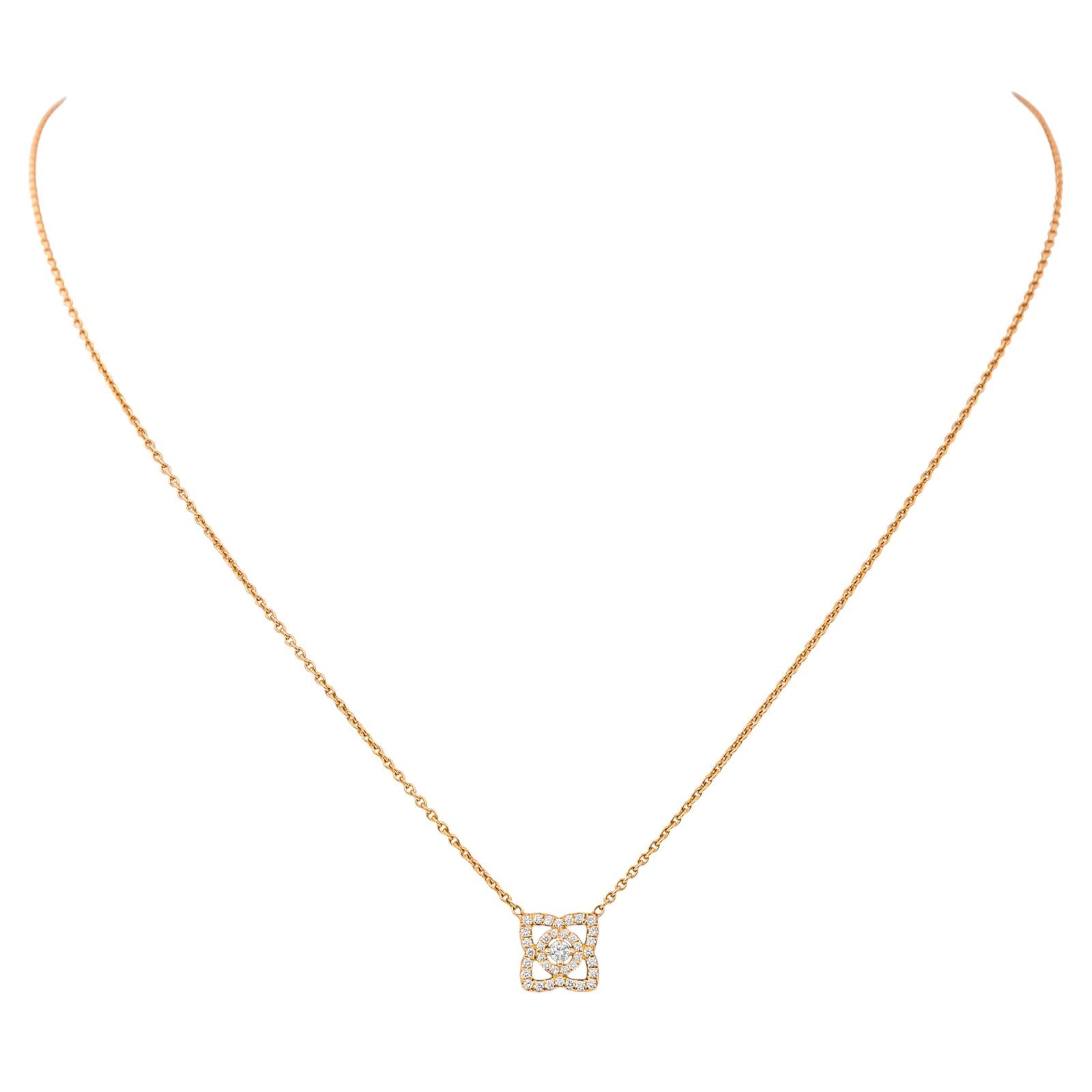 De beers Collier Lotus enchanté Or rose Diamant