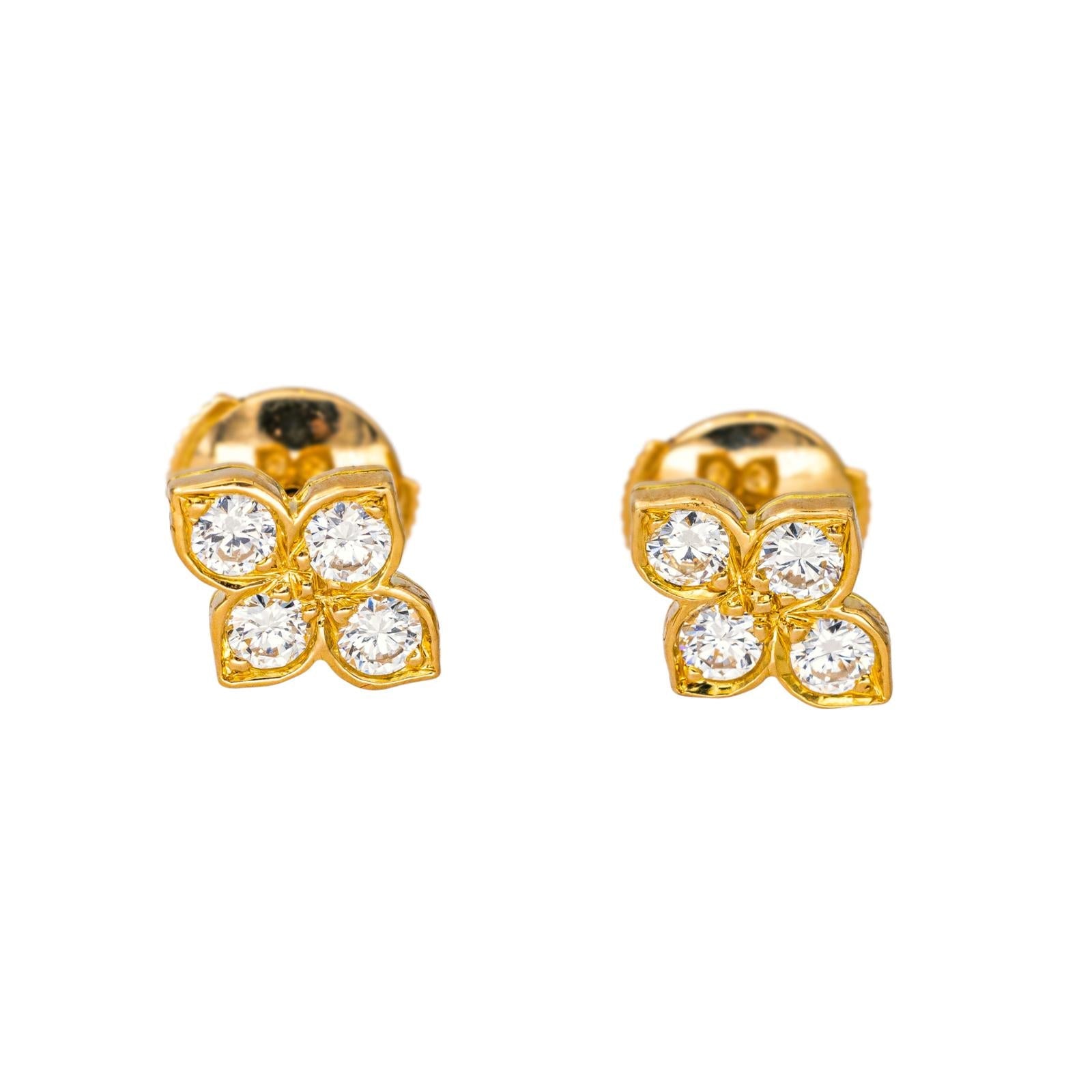 Cartier Boucles d'oreilles Puces Hindu Or jaune Diamant