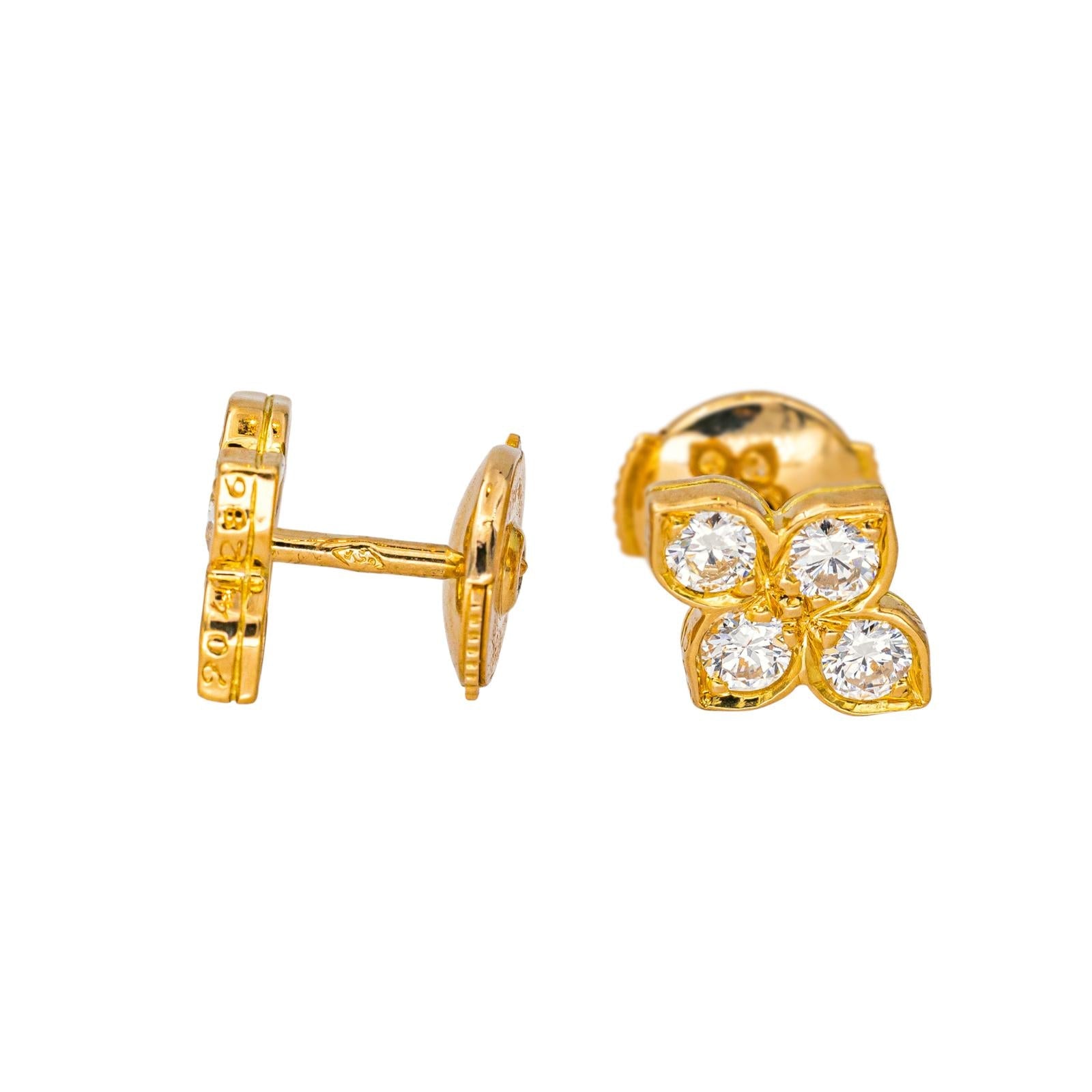 Cartier Boucles d'oreilles Puces Hindu Or jaune Diamant