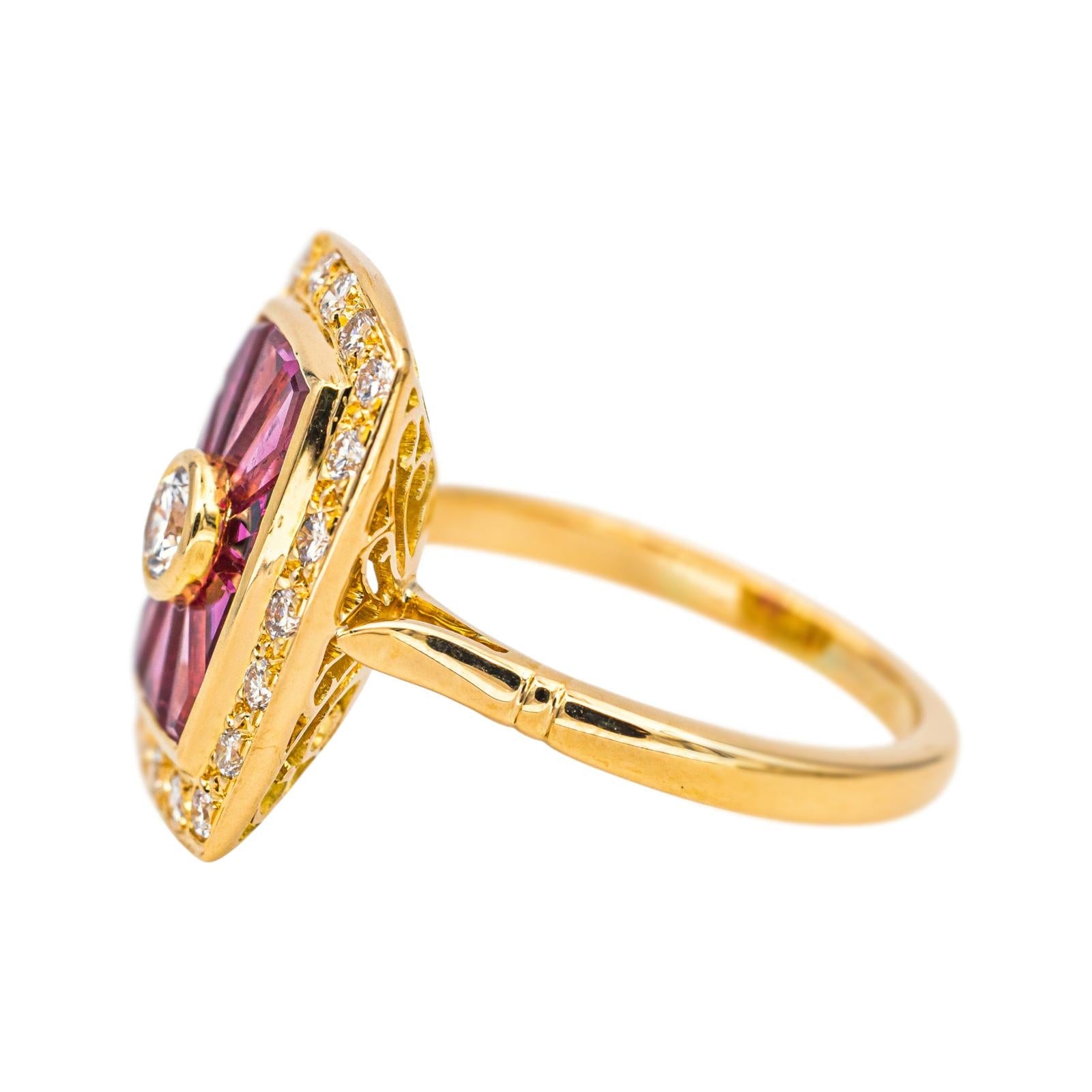 Bague Or jaune Diamant, Rubis