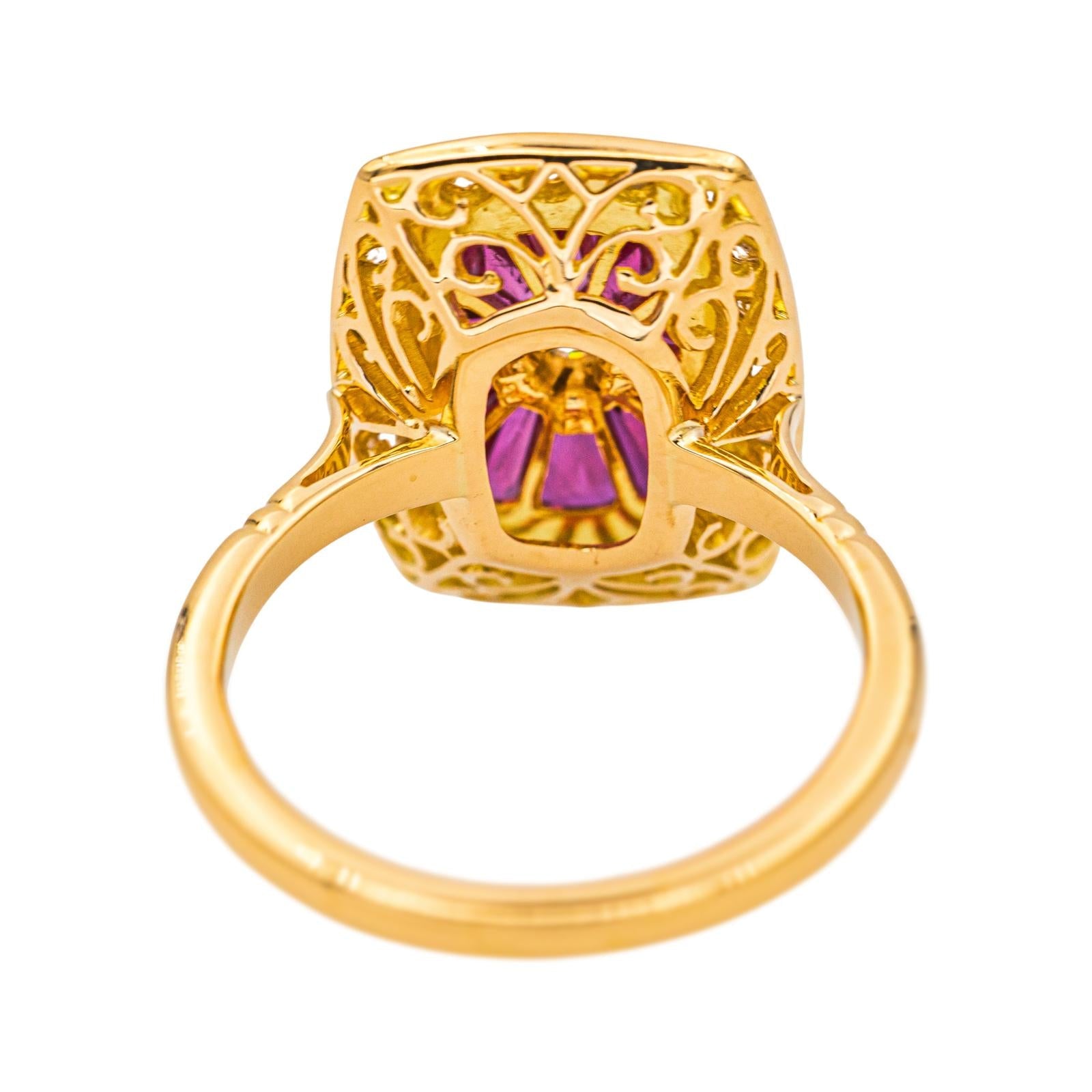 Bague Or jaune Diamant, Rubis