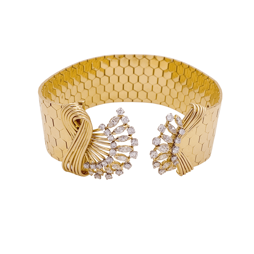 Bracelet vintage or rose, diamants. - Maison Eloe