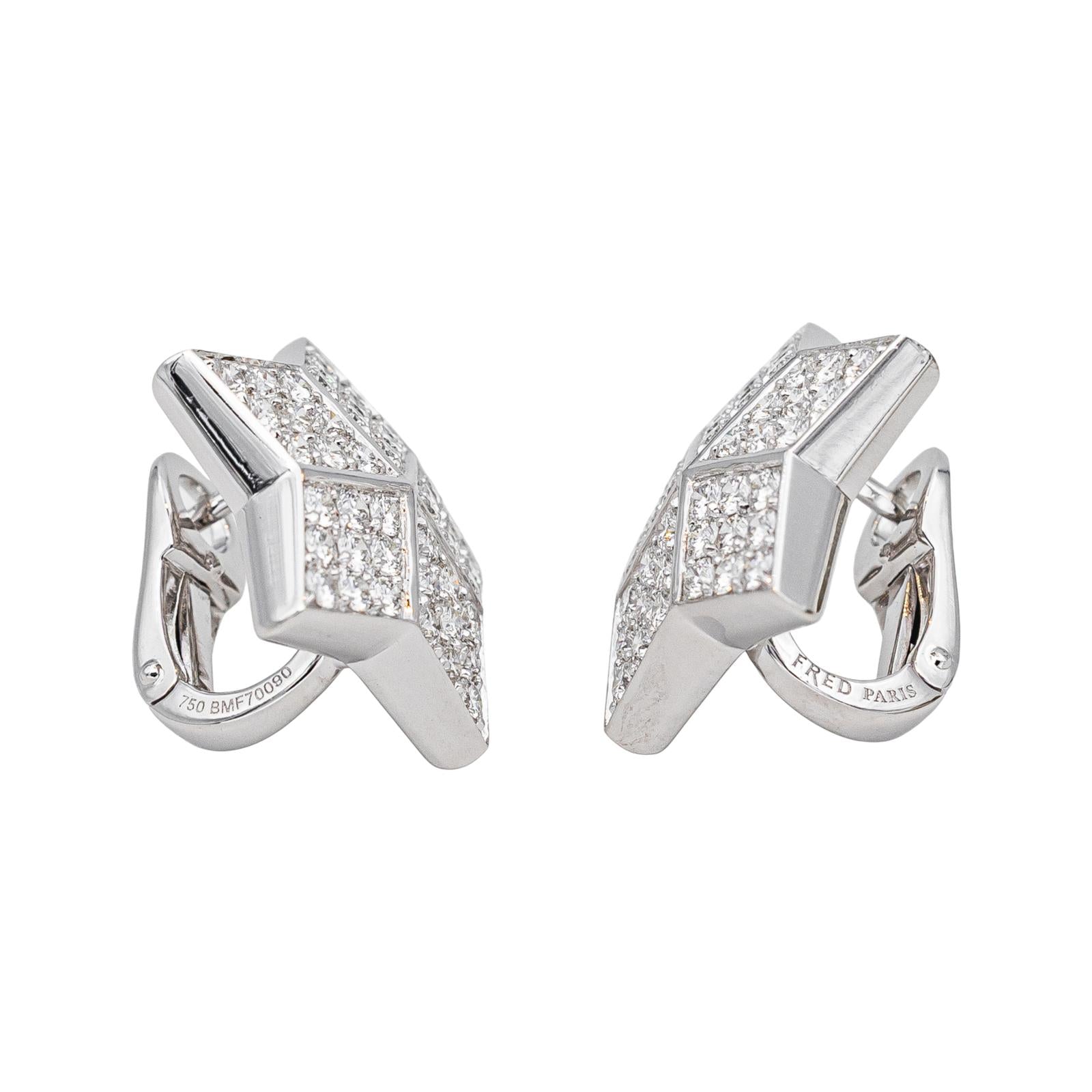 Fred Boucles d'oreilles Lucifer Or blanc Diamant