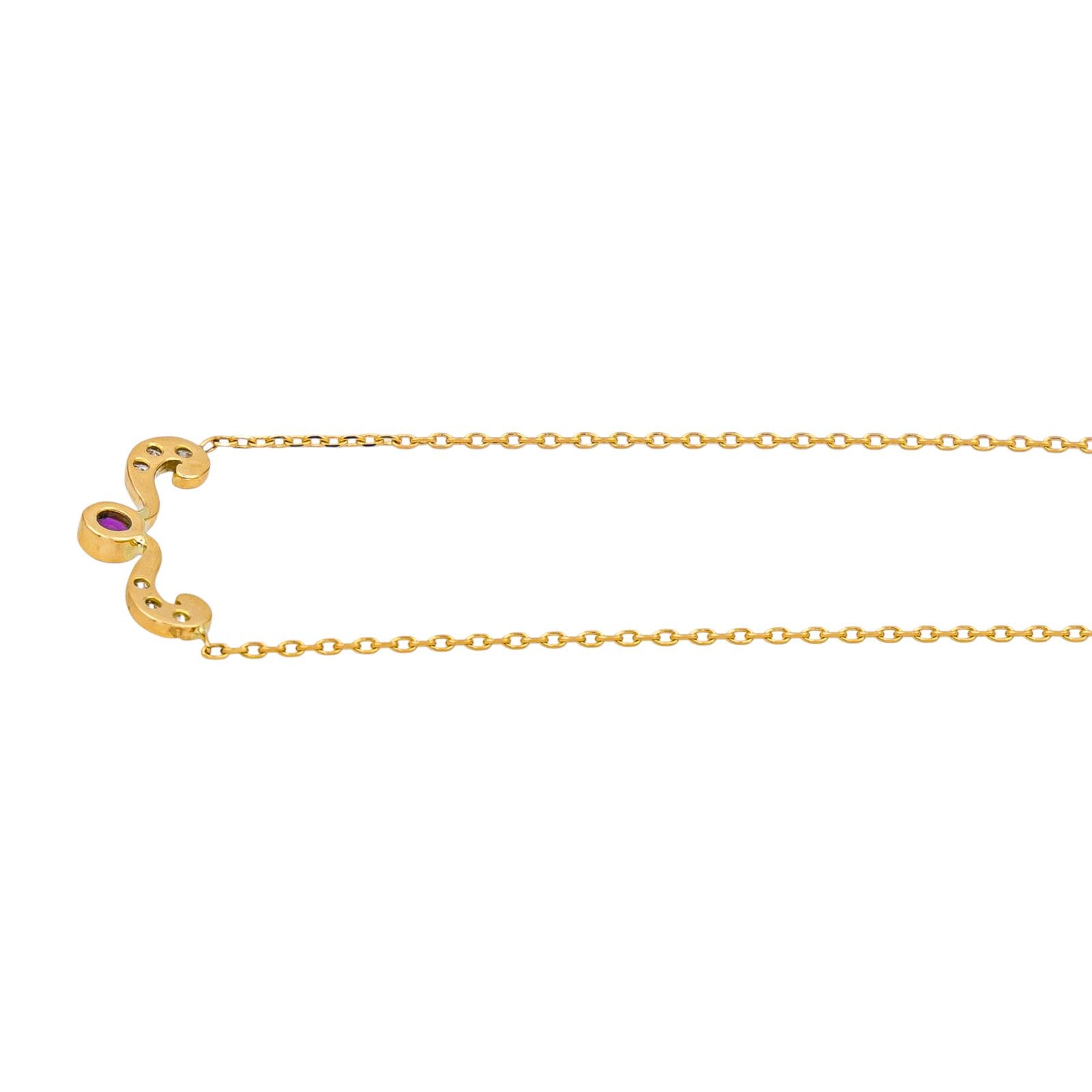 Collier Or jaune Rubis, Diamant