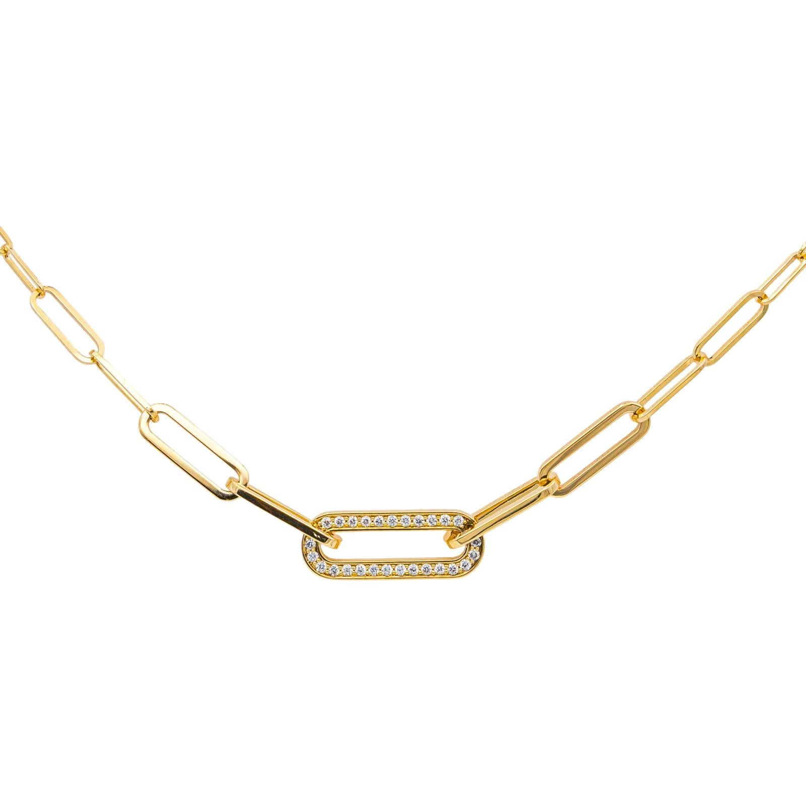 Dinh van Collier Maillon Or jaune Diamant