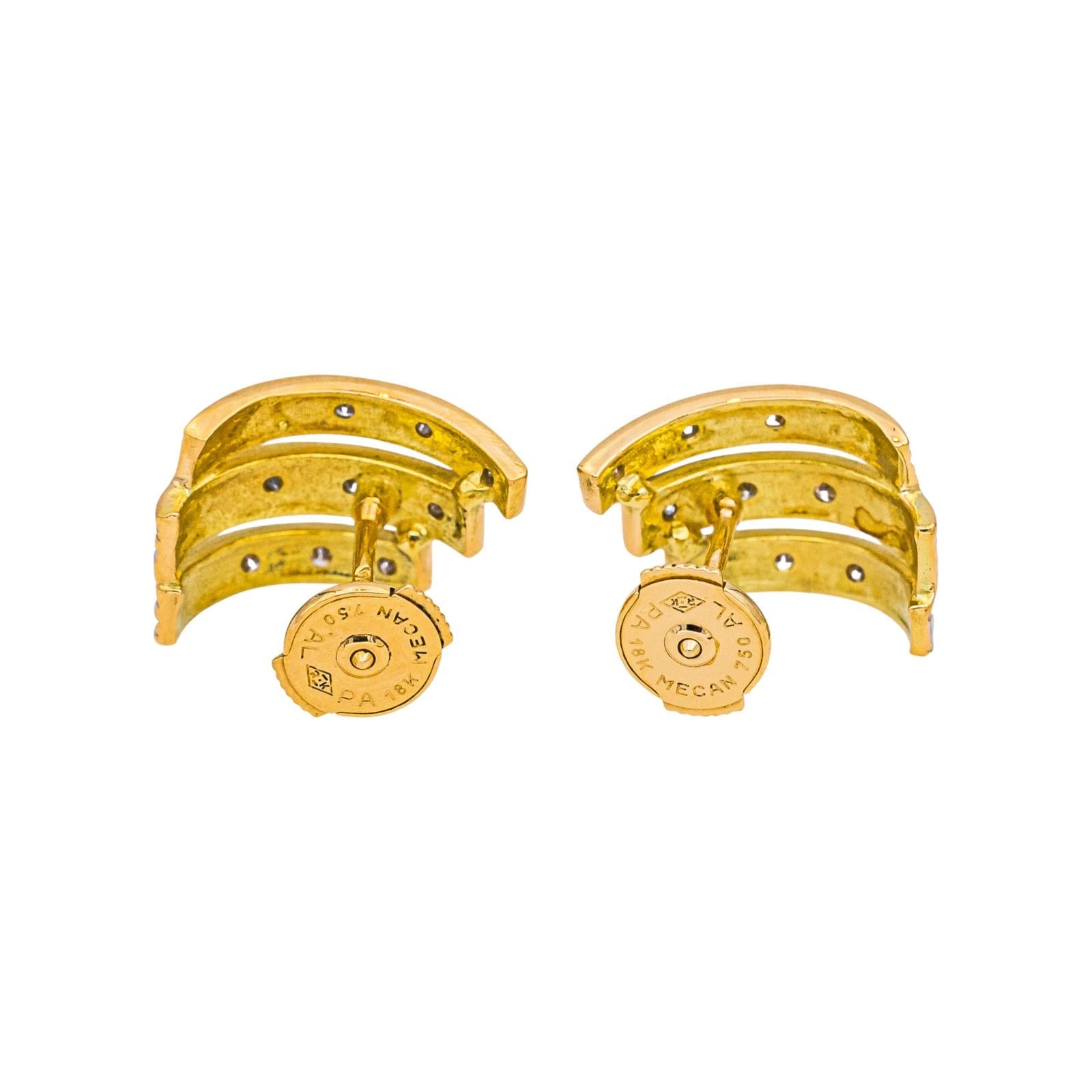 Boucles d'oreilles Or jaune, Or blanc Diamant