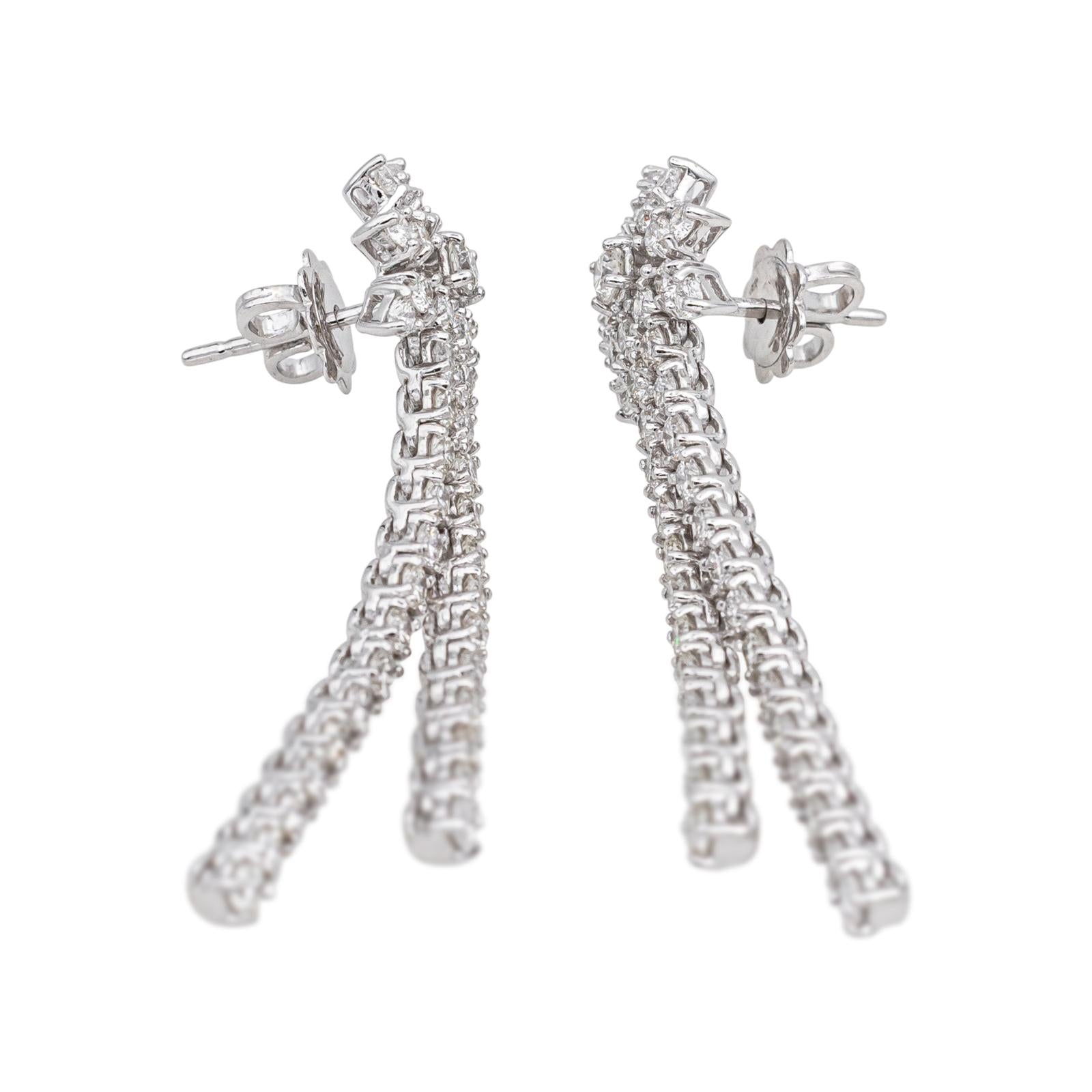 Boucles d'oreilles Pendantes Or blanc Diamant