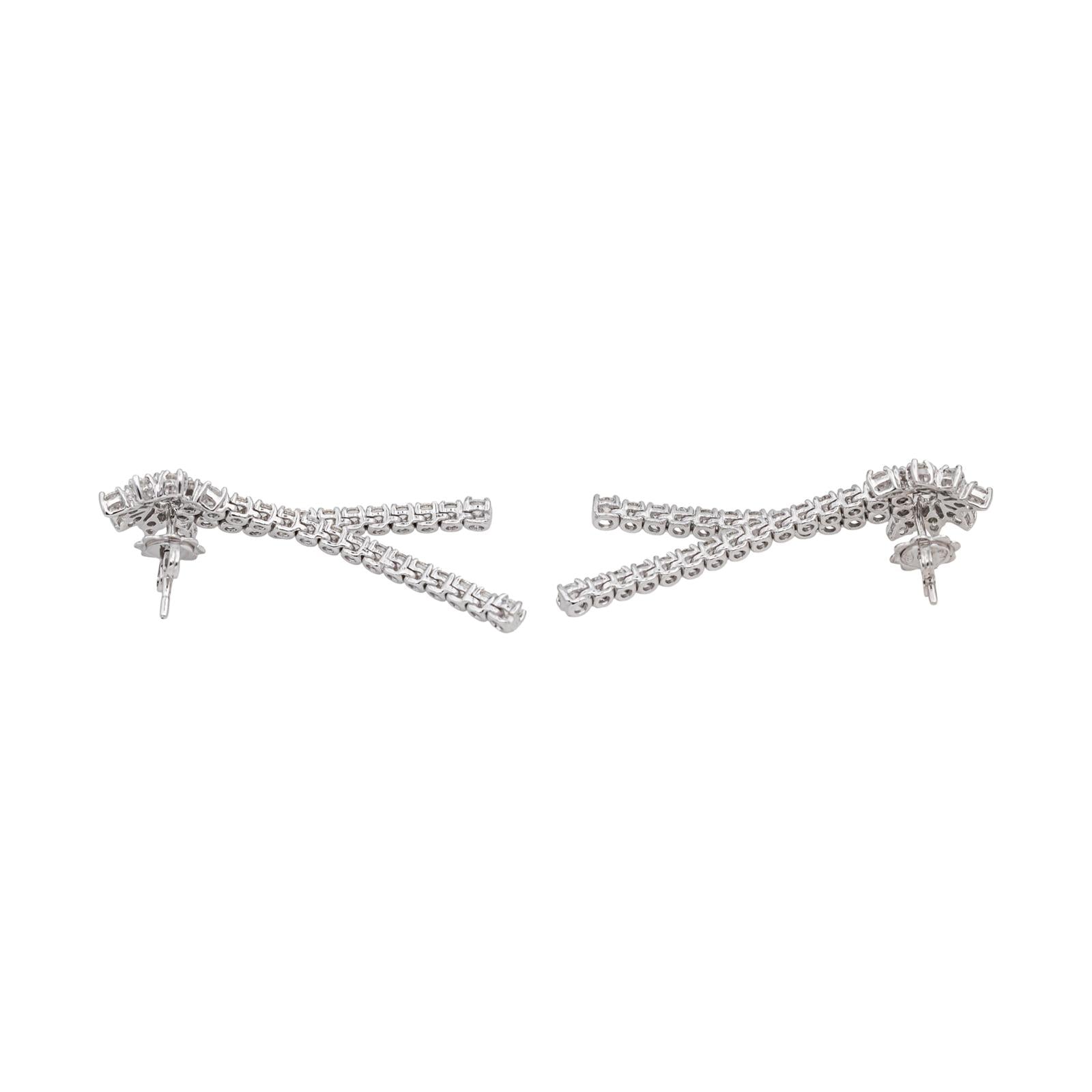 Boucles d'oreilles Pendantes Or blanc Diamant