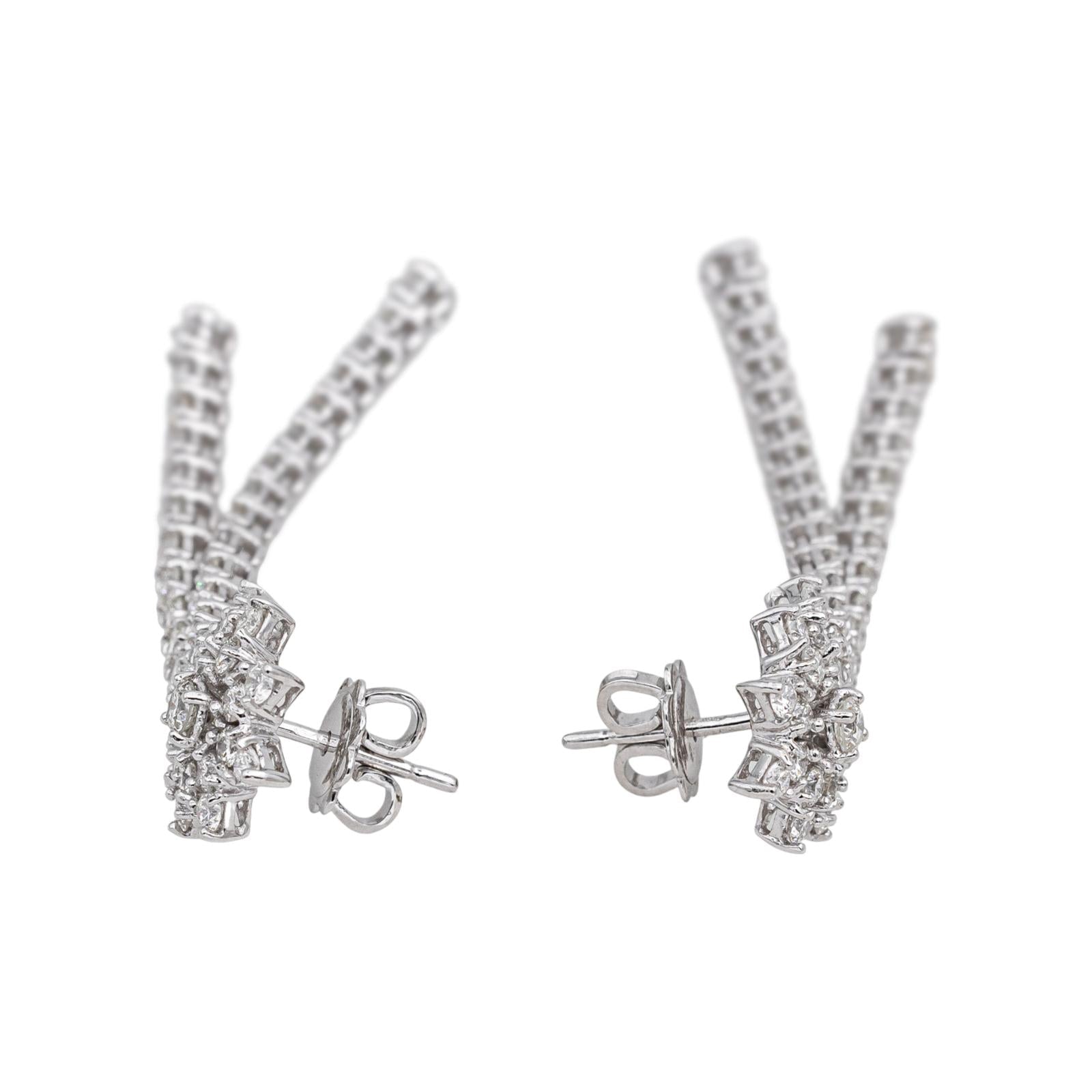Boucles d'oreilles Pendantes Or blanc Diamant