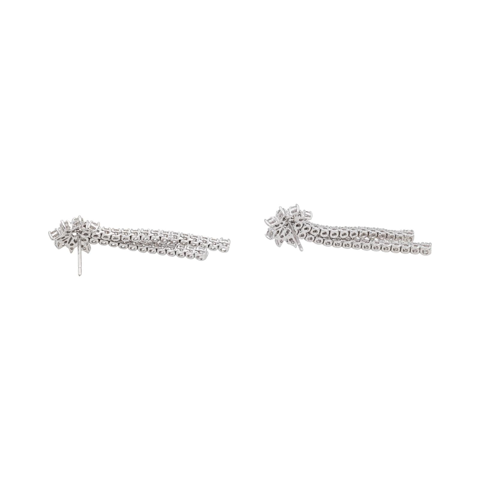 Boucles d'oreilles Pendantes Or blanc Diamant